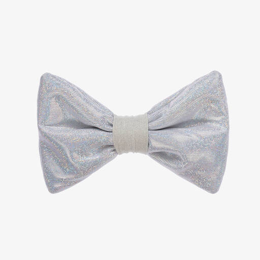 Wauw Capow-Girls Silver Iridescent Bow Headband | Childrensalon