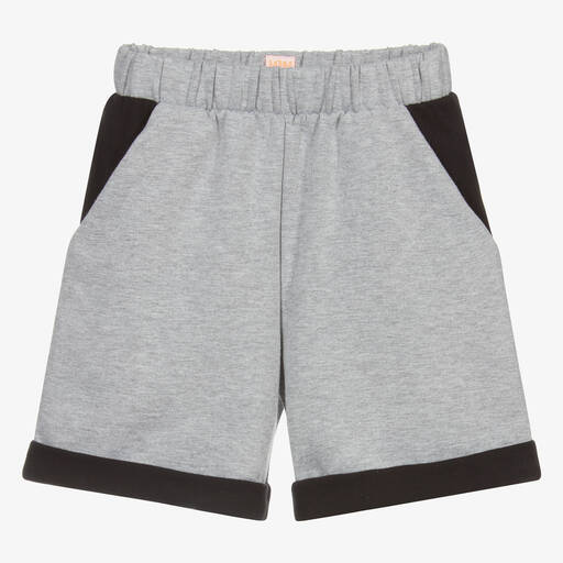 Wauw Capow-Grey Organic Cotton Shorts | Childrensalon