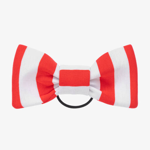 Wauw Capow-ربطة شعر مطاطية مقلمة لون احمر وأبيض للبنات (16 سم) | Childrensalon