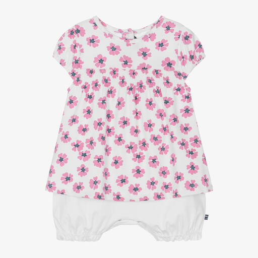 Week-end à la mer-Baby Girls Pink Floral Cotton Shortie | Childrensalon