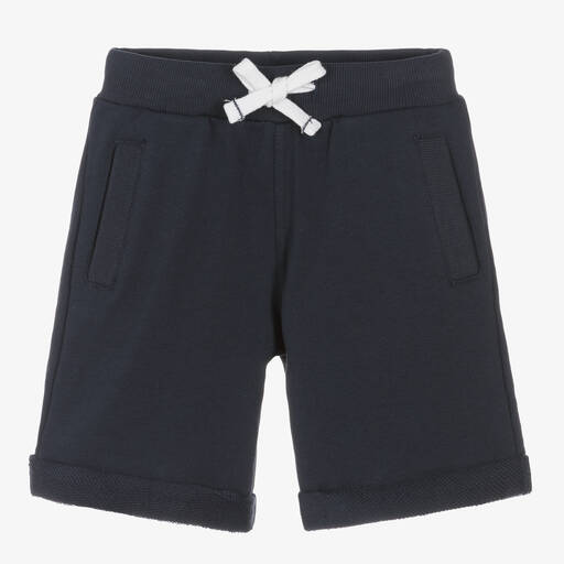 Week-end à la mer-Boys Navy Blue Cotton Jersey Shorts | Childrensalon