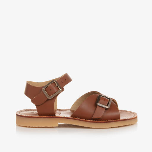Young Soles-Brown Leather Buckle Sandals | Childrensalon