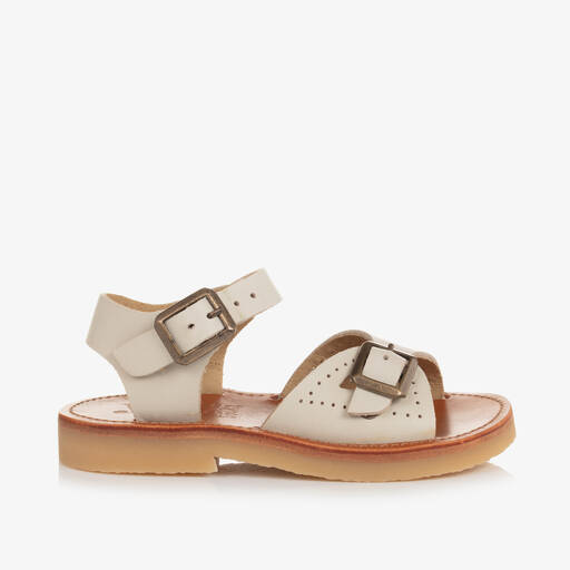Young Soles-Girls Ivory Leather Buckle Sandals | Childrensalon