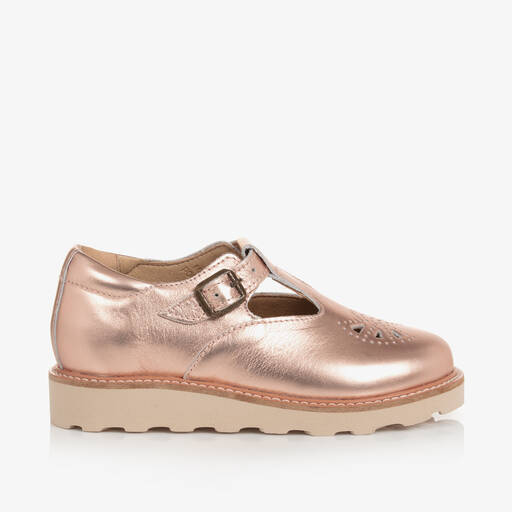 Young Soles-Girls Rose Gold Leather Shoes | Childrensalon