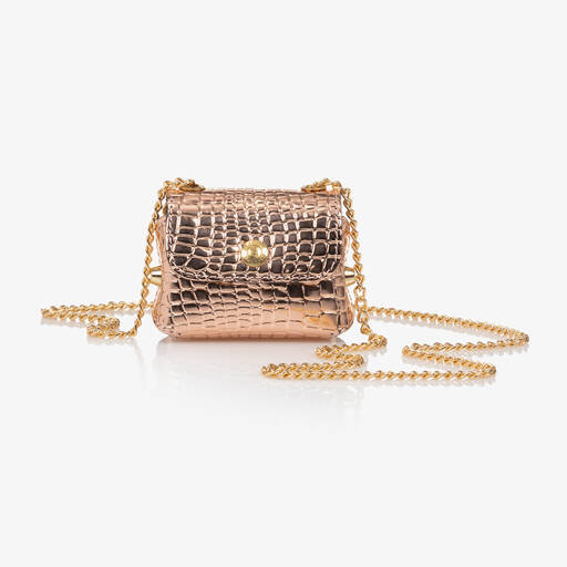 Zaccone-Girls Rose Gold Mini Bag (8cm) | Childrensalon