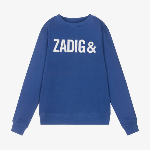 Zadig&Voltaire-Blue Graphic Cotton Sweatshirt | Childrensalon