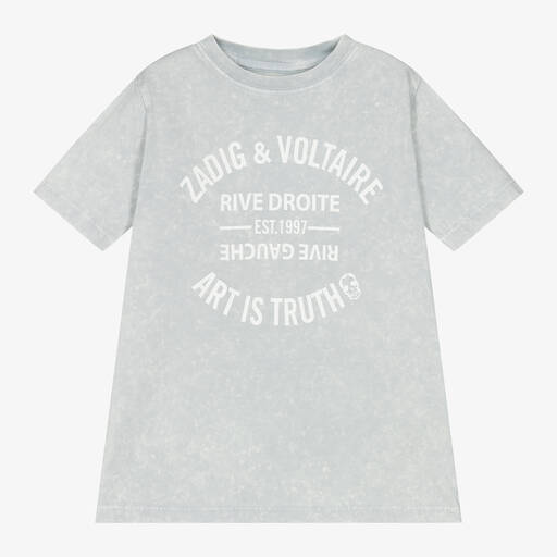 Zadig&Voltaire-Boys Grey Cotton T-Shirt | Childrensalon