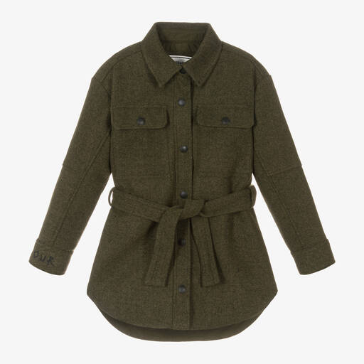 Zadig&Voltaire-Girls Khaki Green Coat | Childrensalon