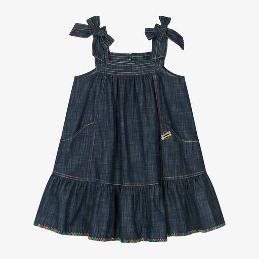 Zimmermann-Girls Blue Denim Dress | Childrensalon