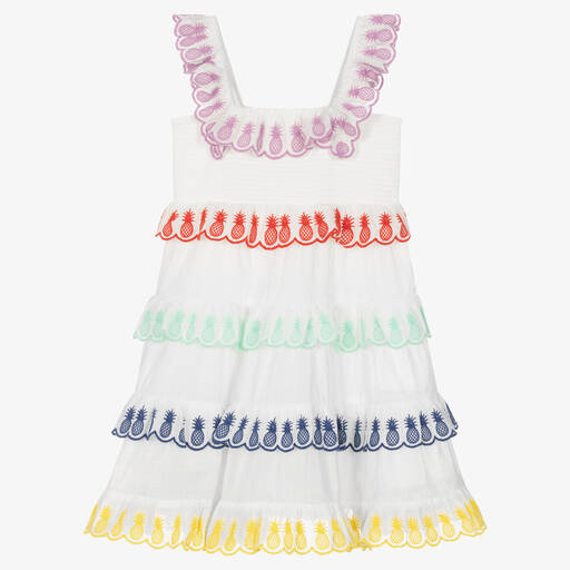 Zimmermann-Girls White Cotton Pineapple Dress | Childrensalon