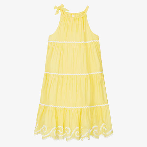 Zimmermann-Teen Girls Yellow Ric Rac Cotton Dress | Childrensalon