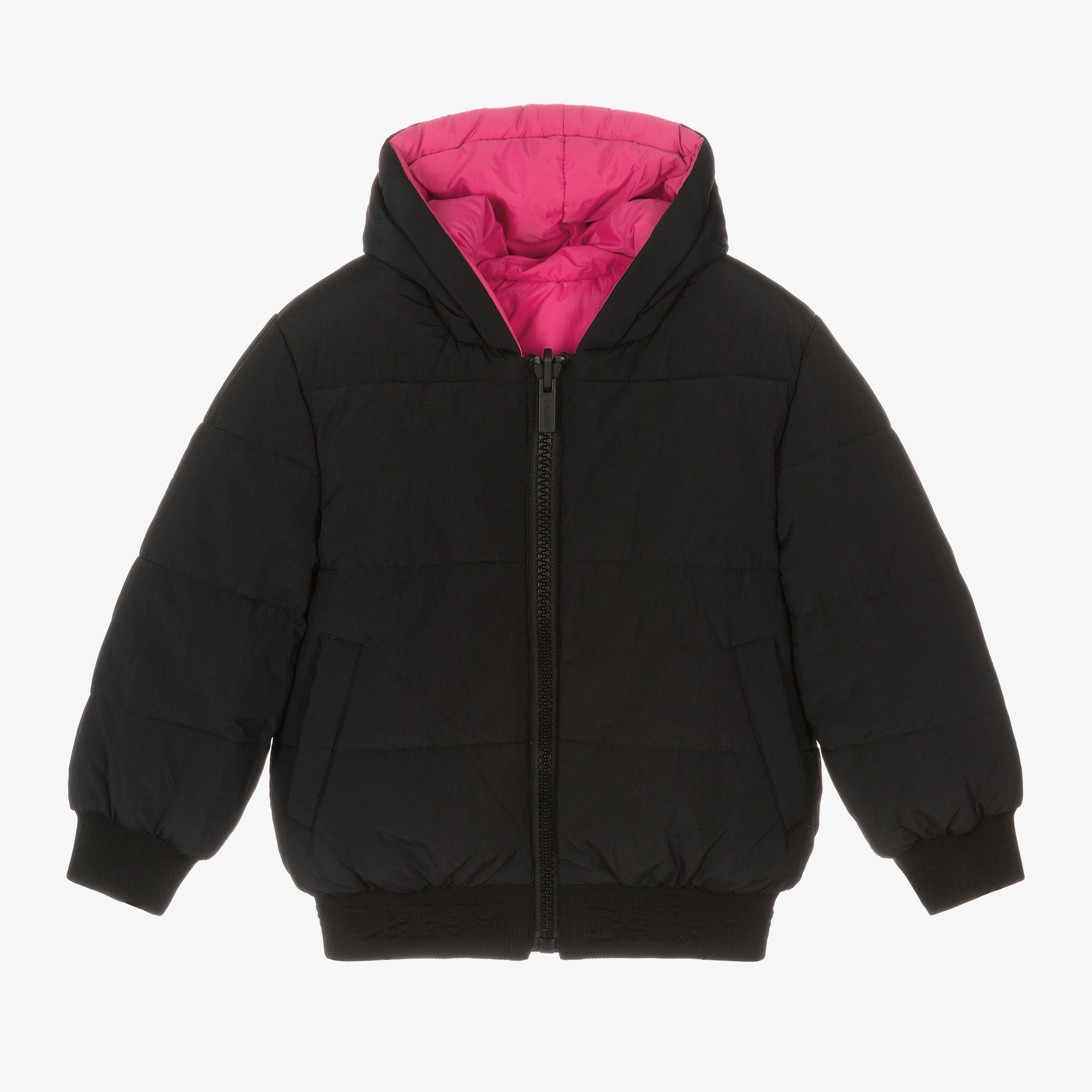 DKNY Black Pink Reversible Puffer Jacket Childrensalon