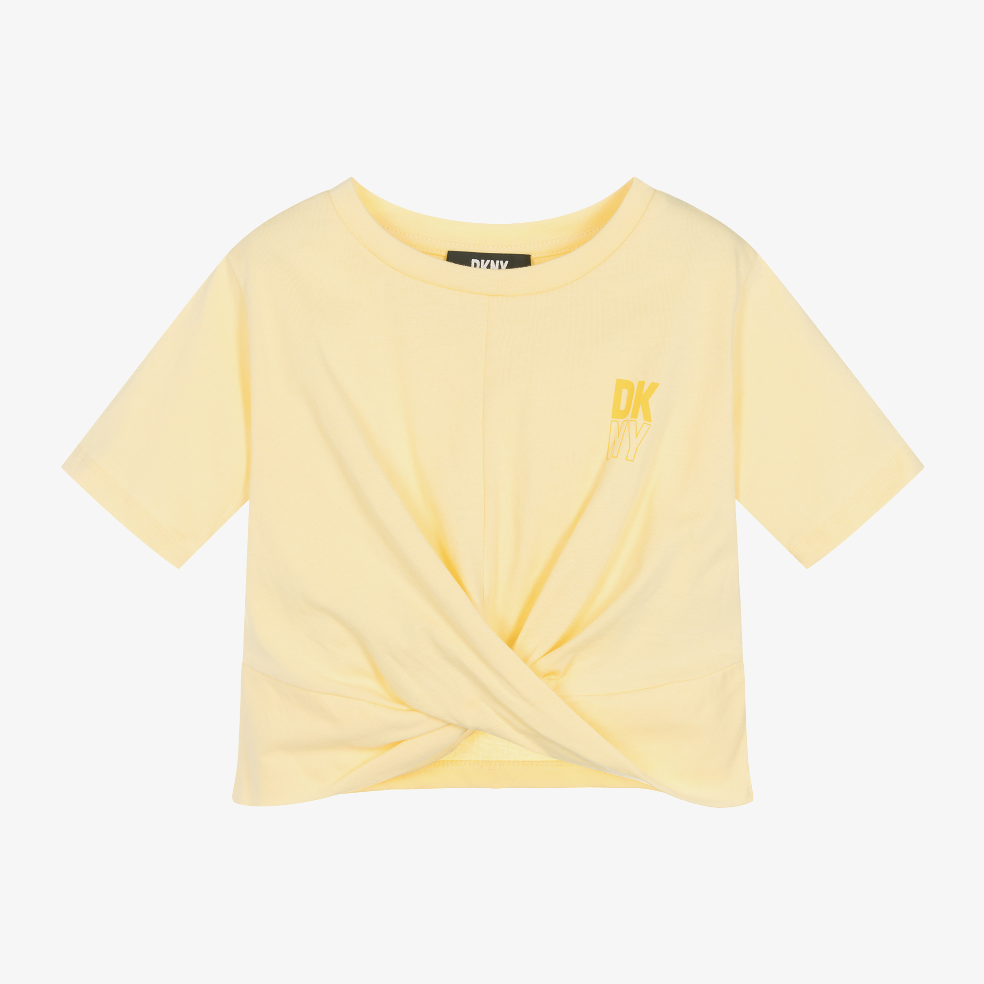 DKNY Girls Yellow Organic Cotton T-Shirt