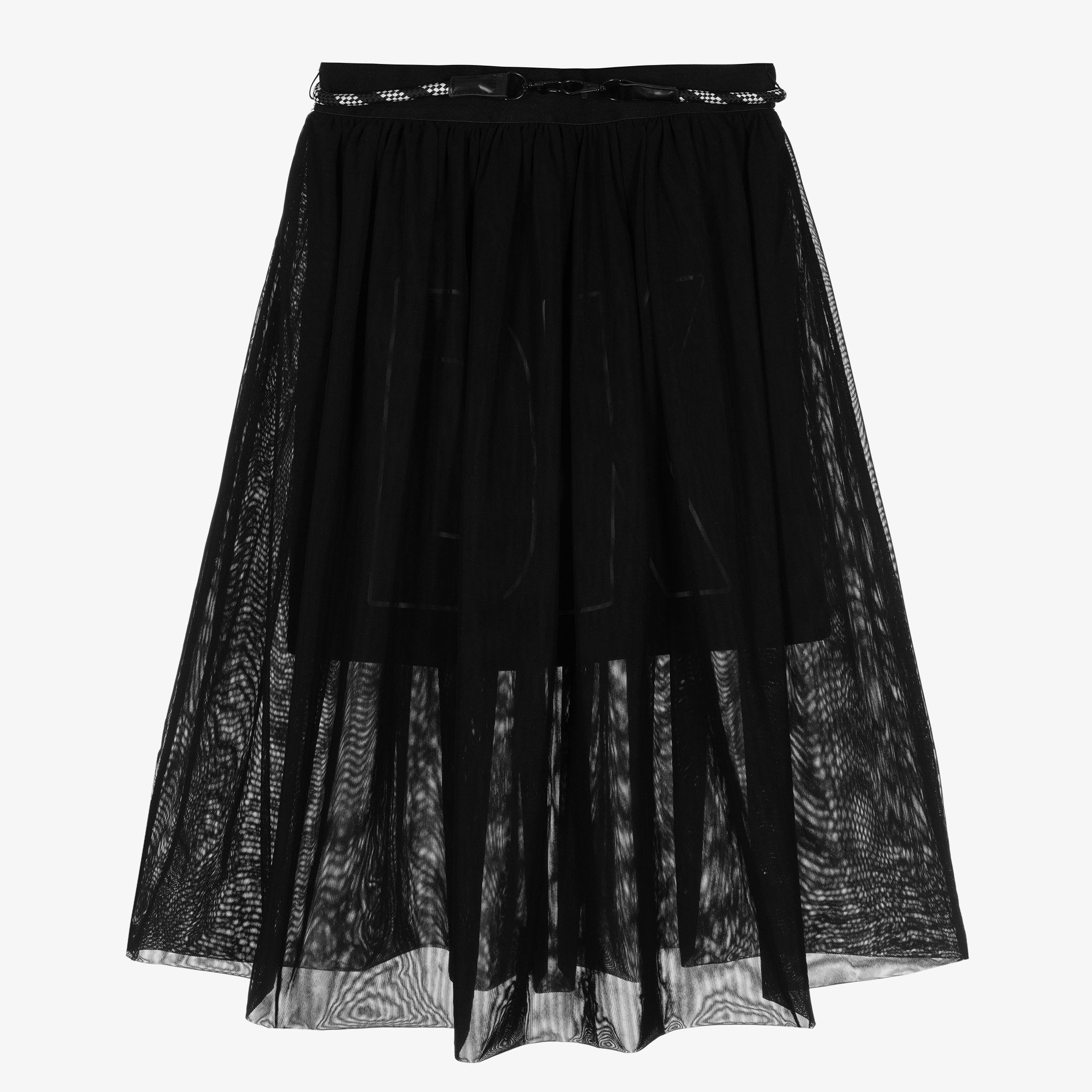 DKNY - Girls Black Sequin Logo Skirt | Childrensalon