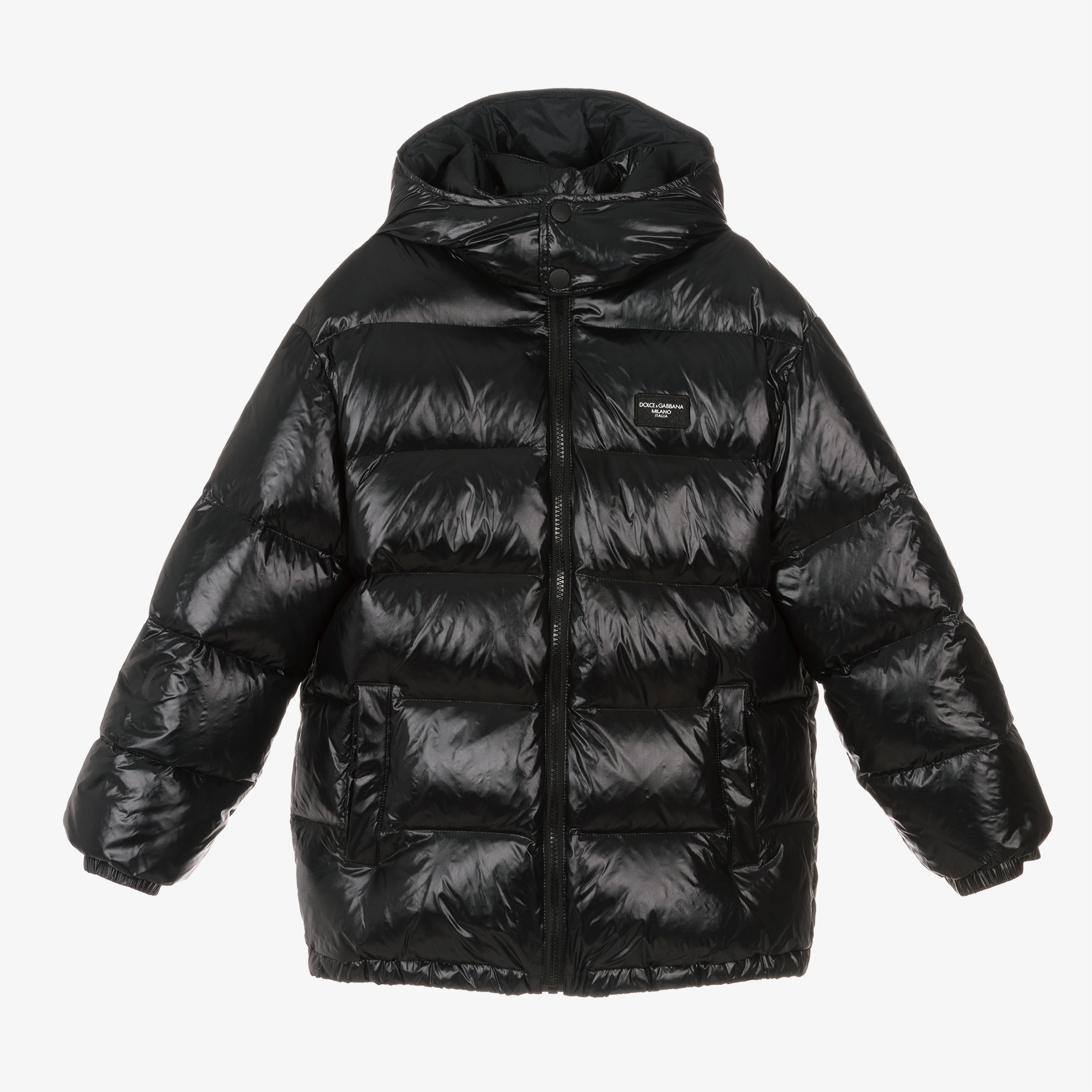 Dolce Gabbana Boys Black Hooded Down Puffer Jacket