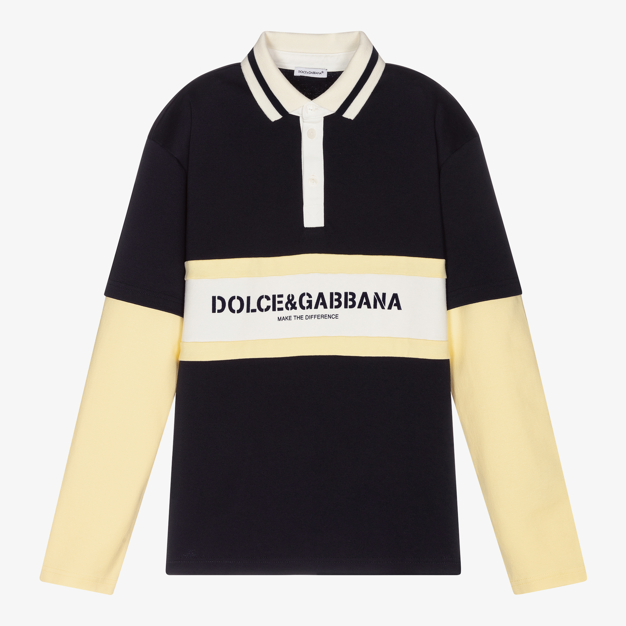 Dolce & Gabbana - Boys Black Cotton Polo Shirt | Childrensalon