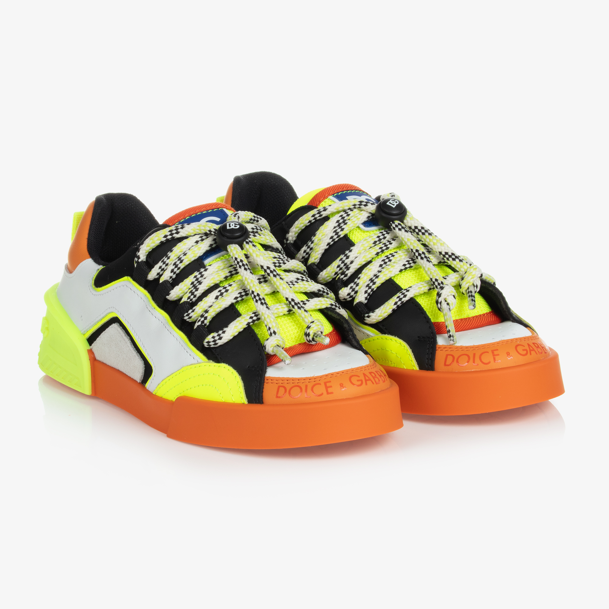 Dolce & Gabbana - Teen Boys Orange Leather Trainers | Childrensalon