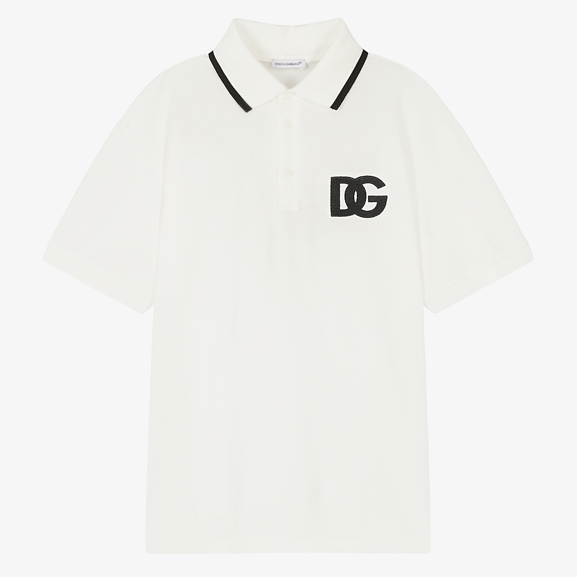 Dolce & Gabbana - Boys Ivory Cotton Polo Shirt | Childrensalon