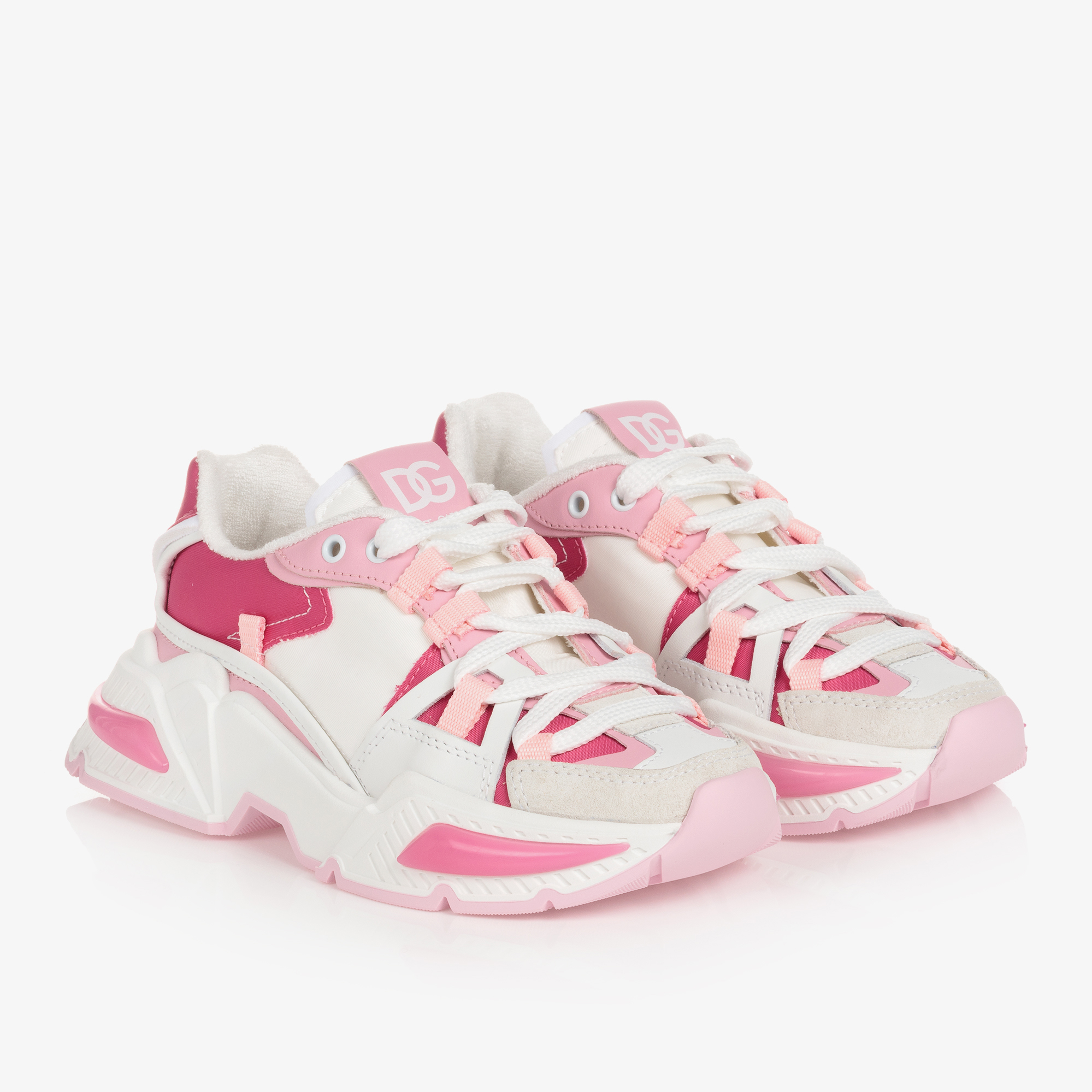 Dolce Gabbana Teen Girls Pink White Airmaster Trainers