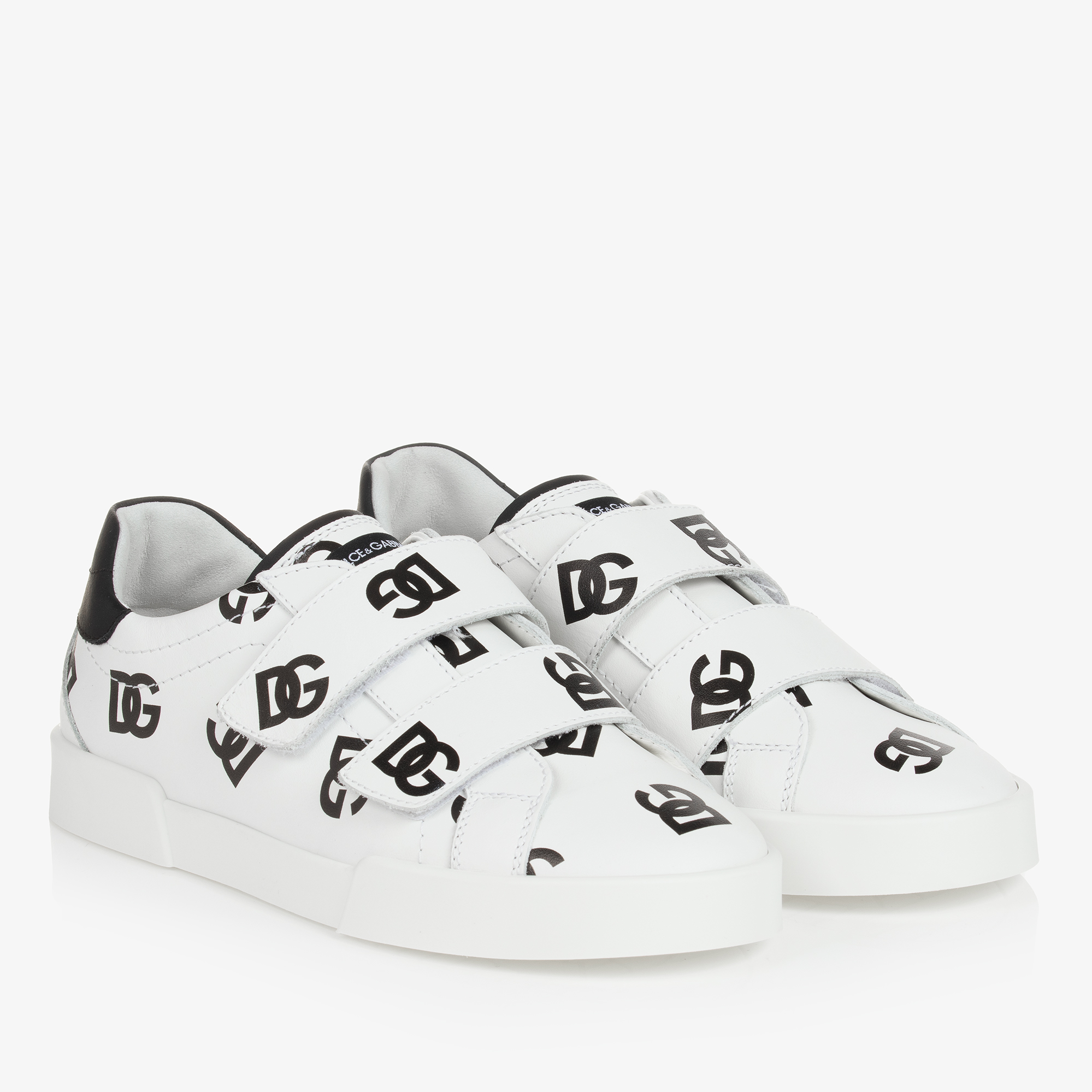 Dolce & Gabbana - White Leather Portofino Trainers | Childrensalon