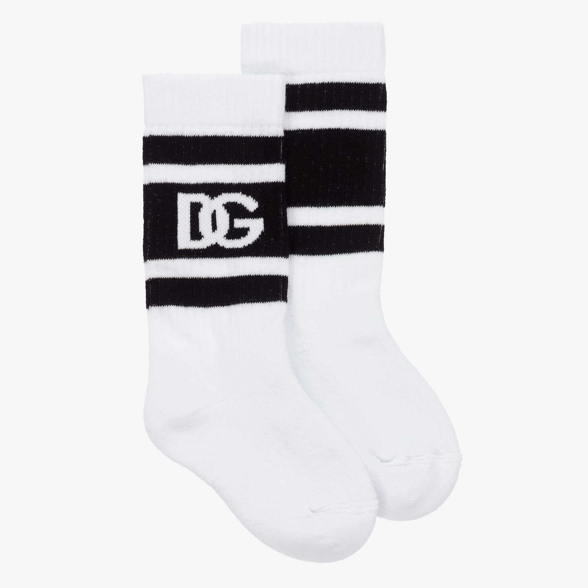 Dolce & Gabbana - Black & White Logo Socks | Childrensalon