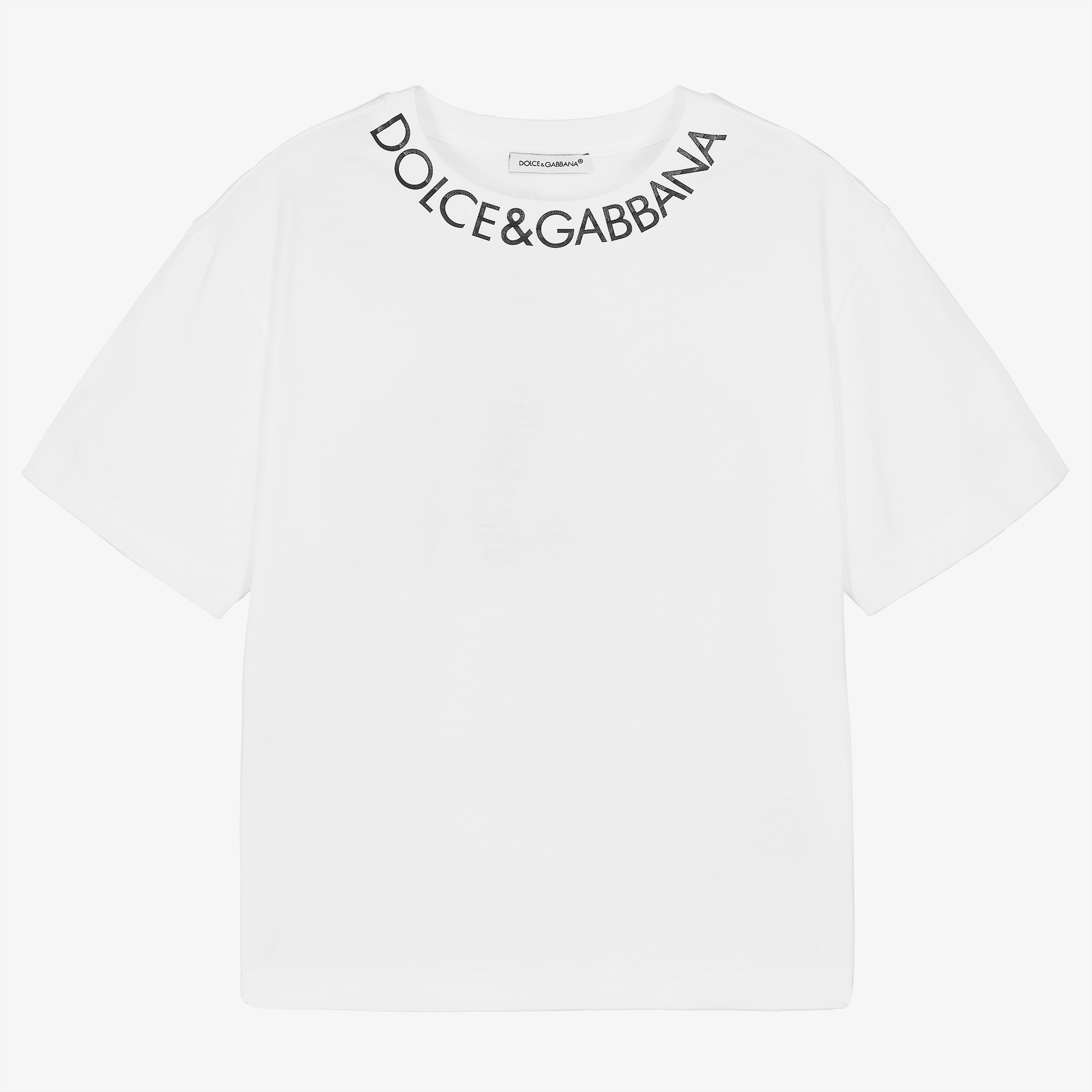 Dolce & Gabbana White Cotton Logo T-Shirt