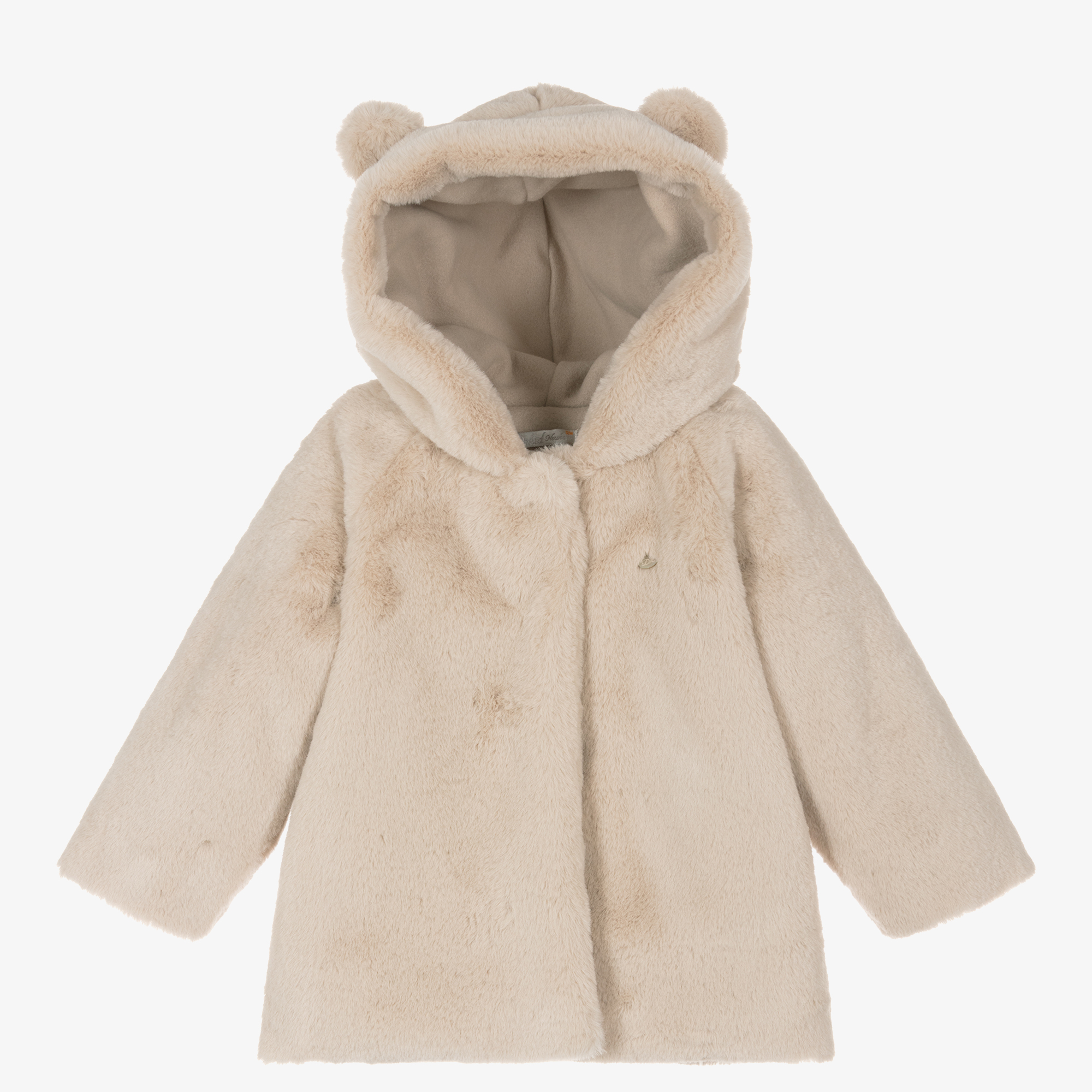 Dr. Kid Baby Beige Faux Fur Hooded Coat Childrensalon