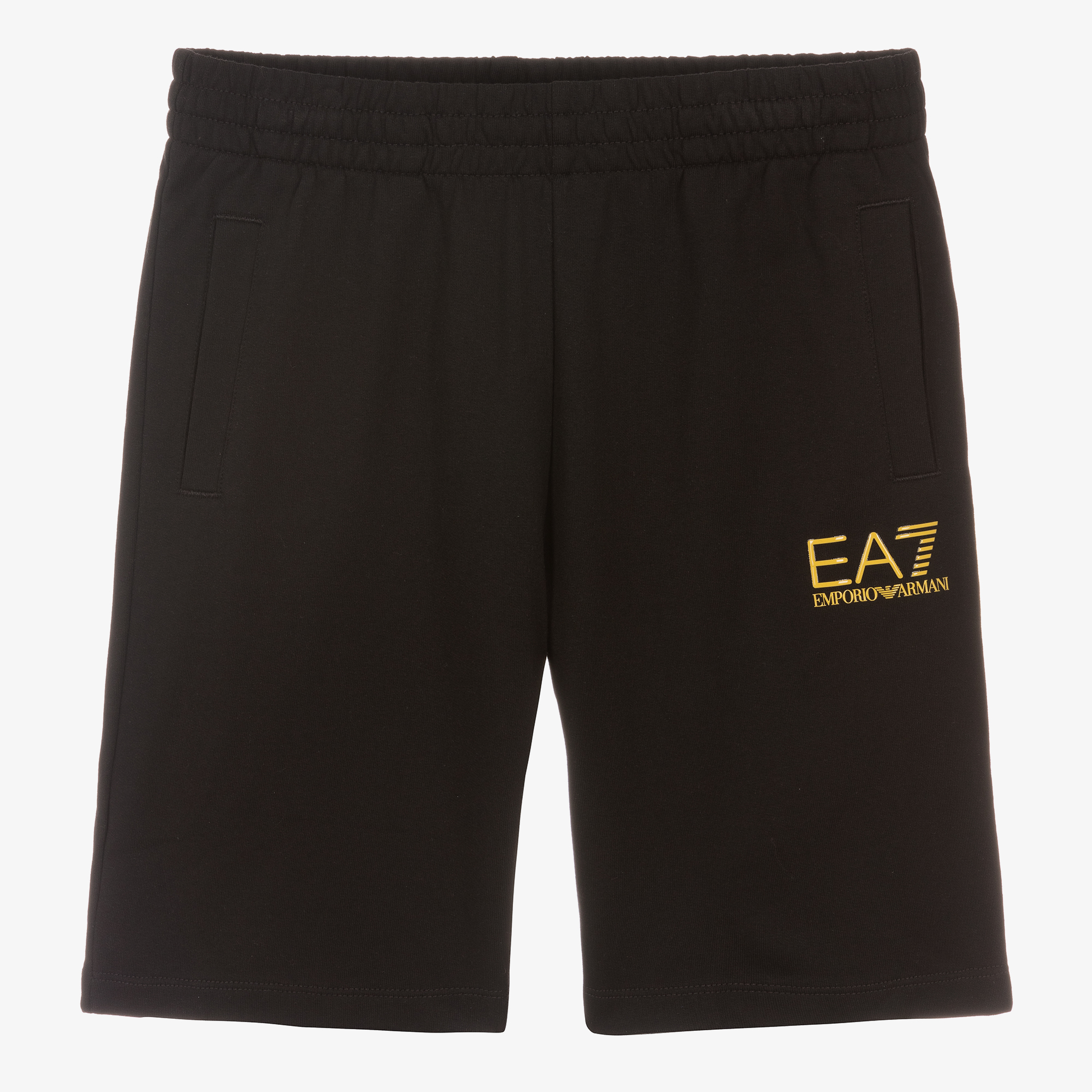 EA7 Emporio Armani - Teen Boys Black Cotton Shorts | Childrensalon