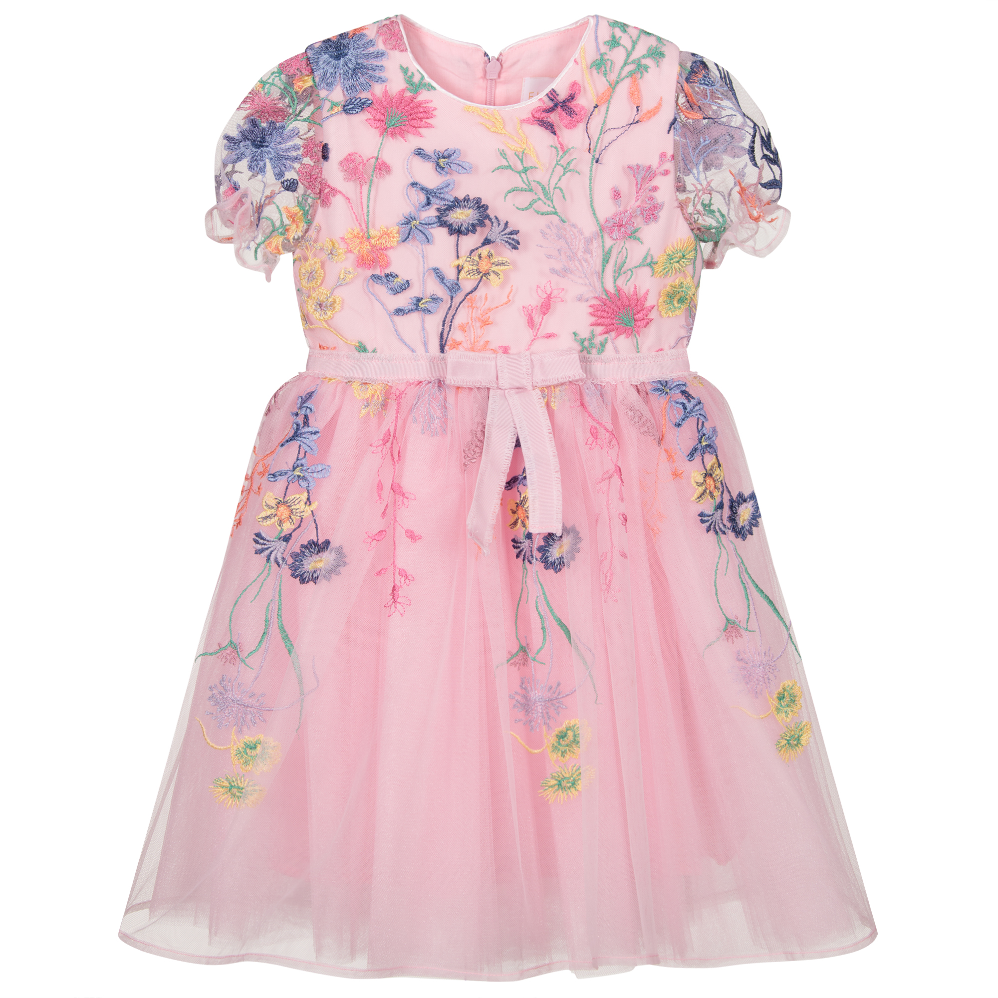 Eirene - Pink Satin & Tulle Dress | Childrensalon