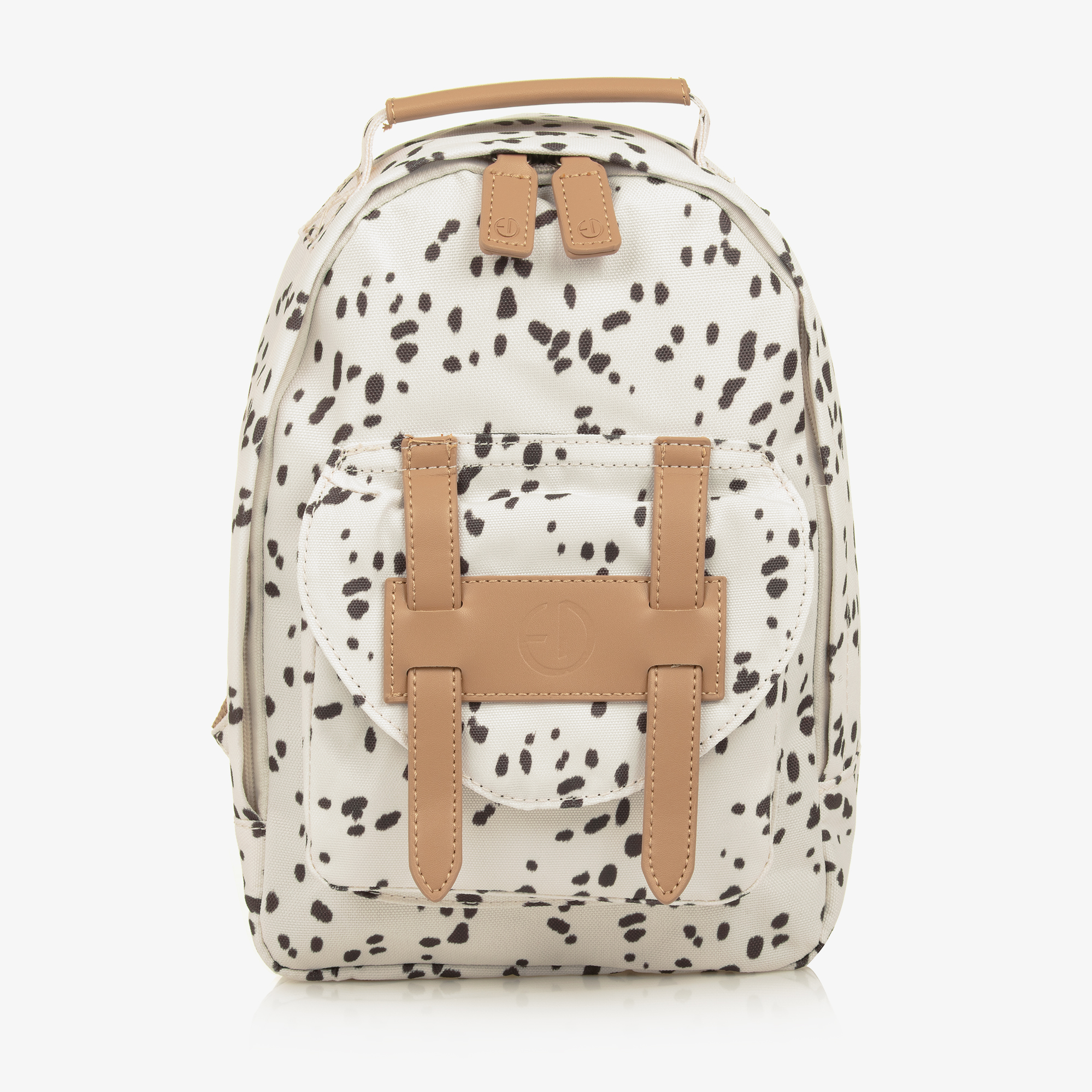 Elodie White Dalmatian Print Backpack 29cm