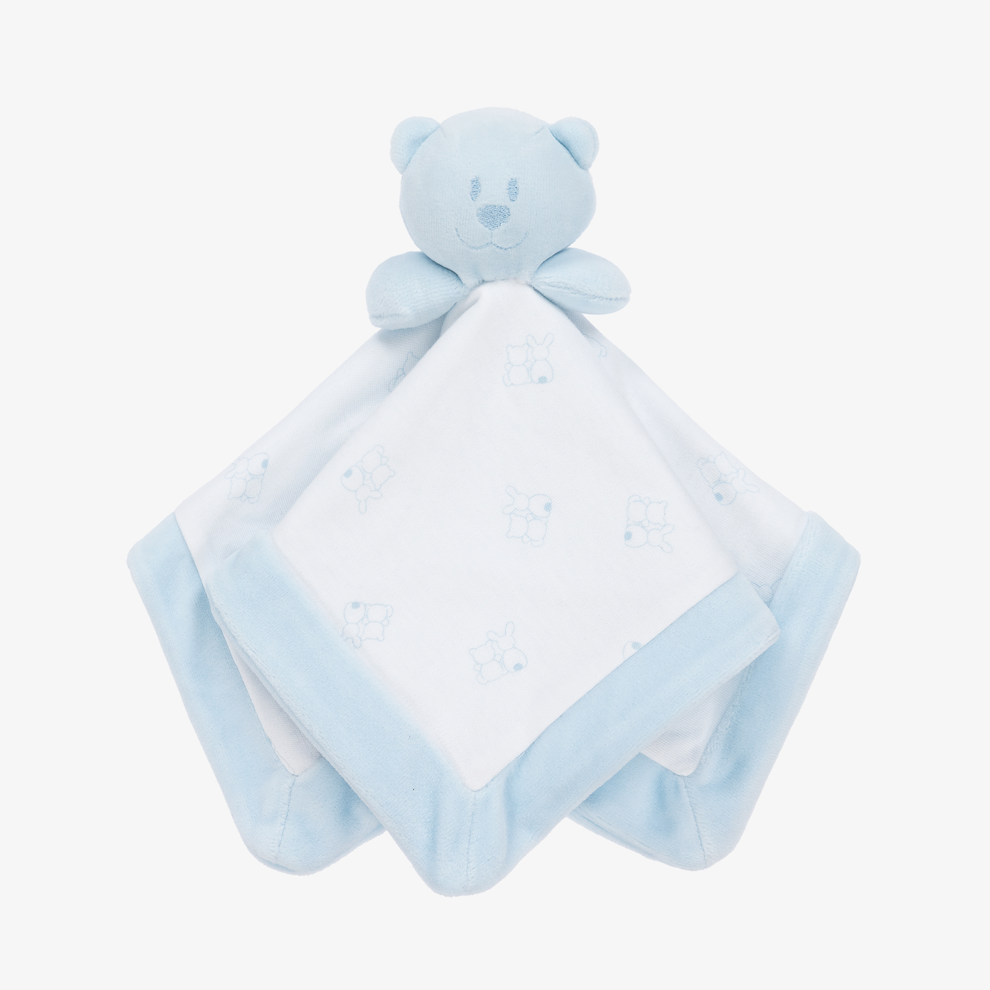 Emile et Rose Blue Teddy Bear Cotton Doudou 30cm