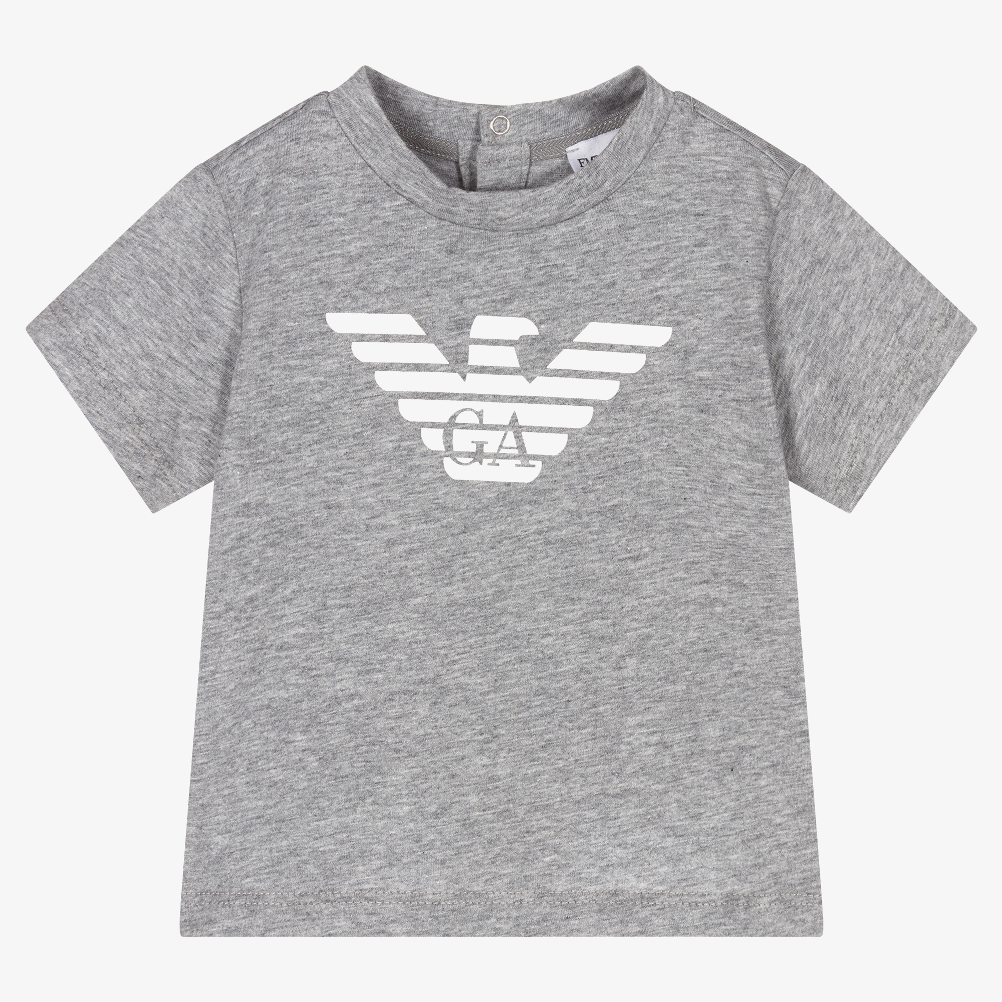 Emporio Armani - Baby Boys Grey Cotton T-Shirt | Childrensalon