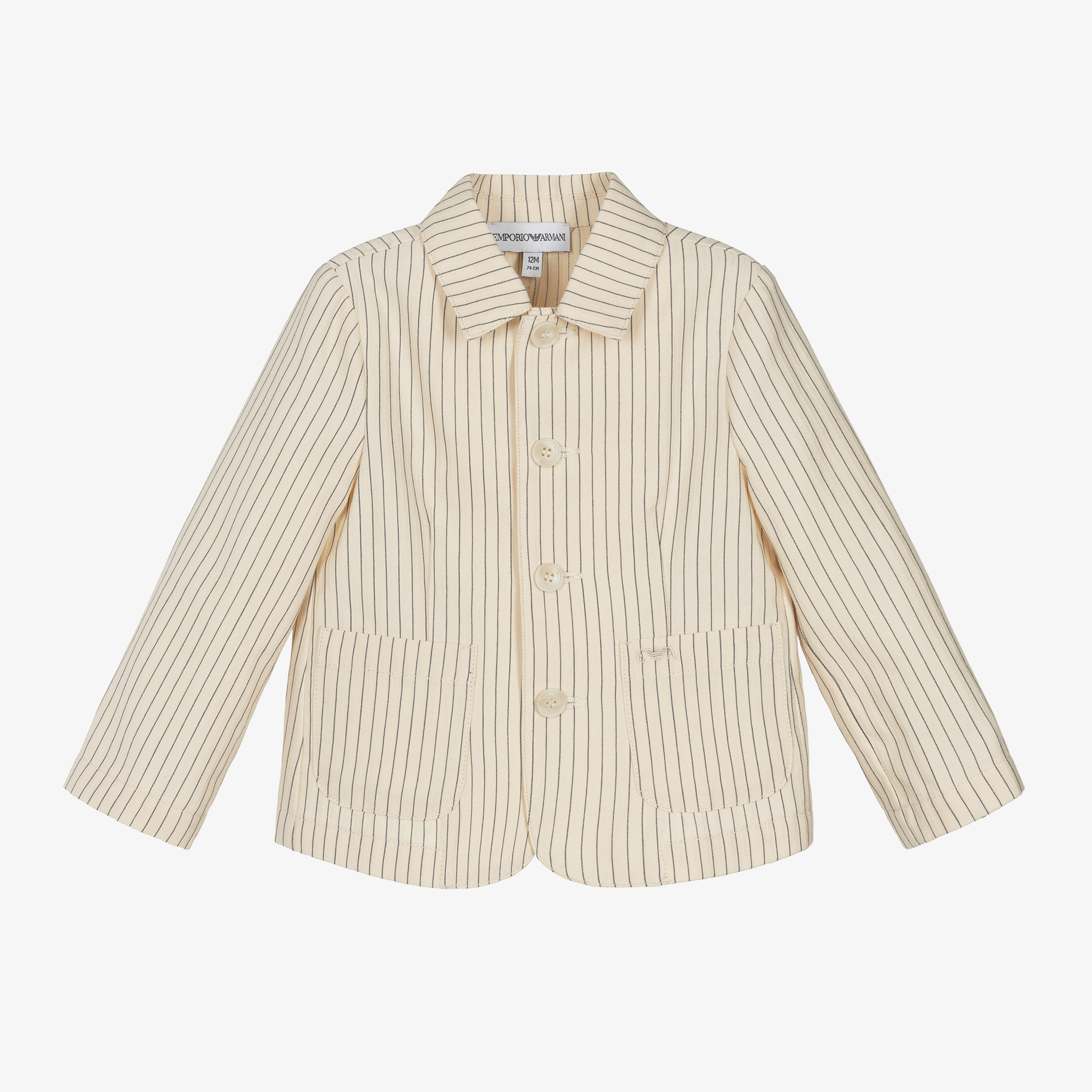 Emporio Armani Baby Boys Ivory Cotton & Linen Blazer