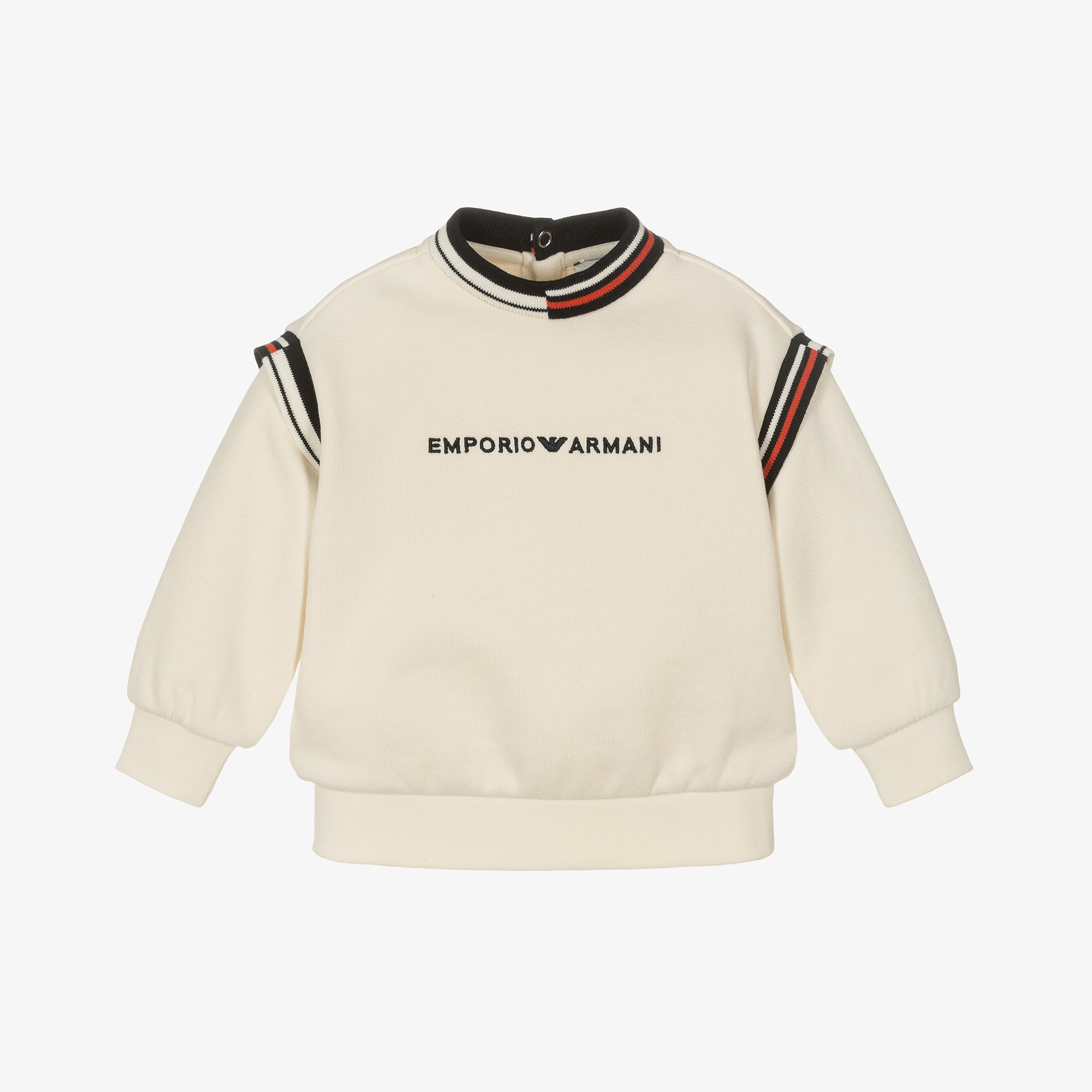 Emporio Armani Baby Boys Ivory Cotton Sweatshirt