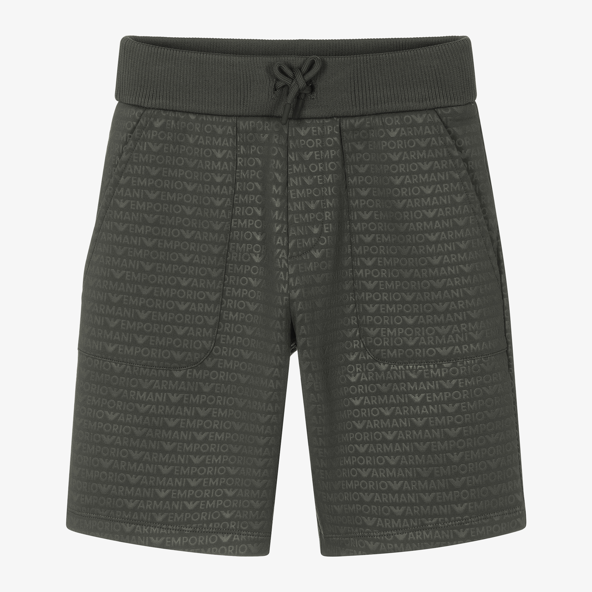 Emporio Armani Boys Khaki Green Cotton Jersey Shorts