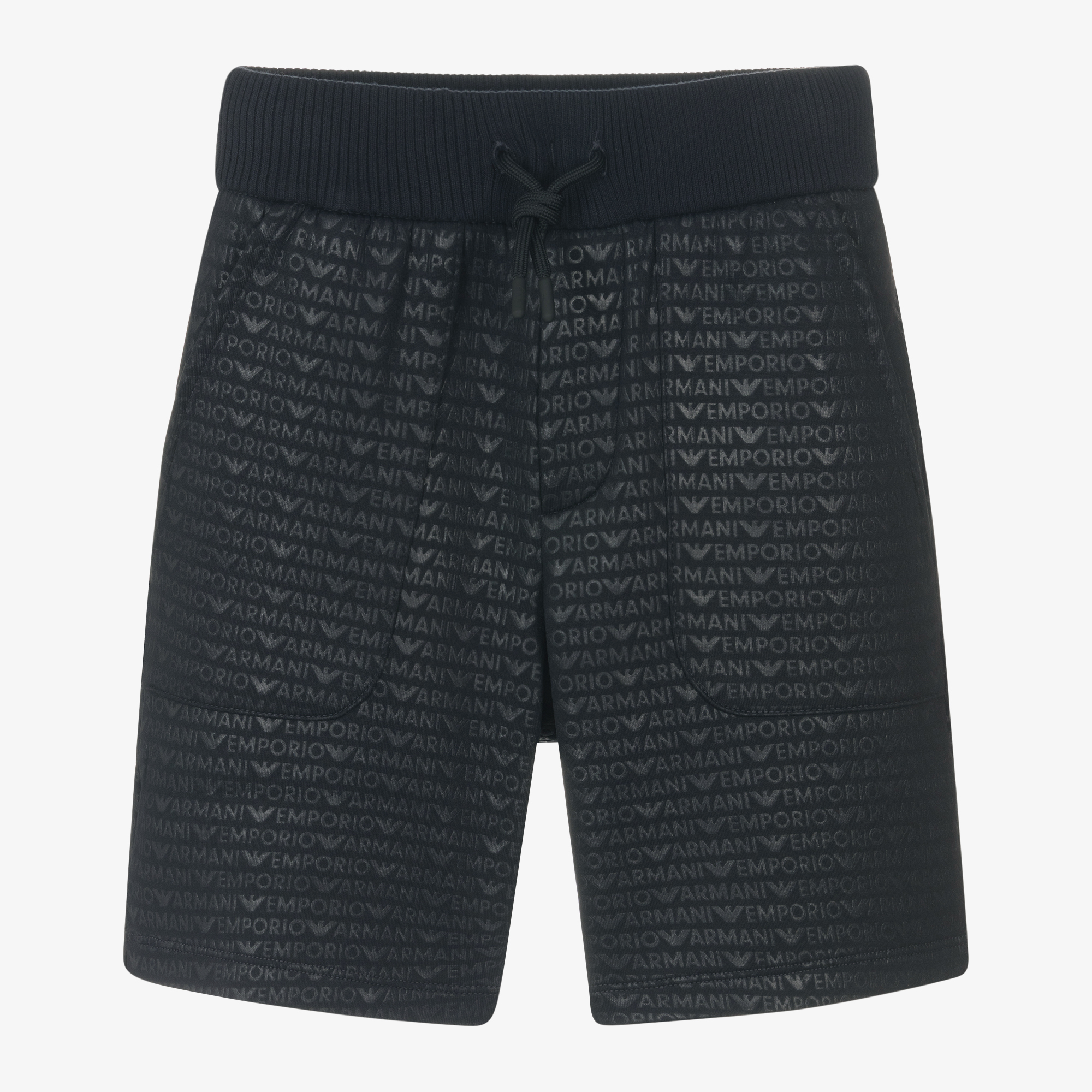 Emporio Armani Boys Navy Blue Cotton Jersey Shorts