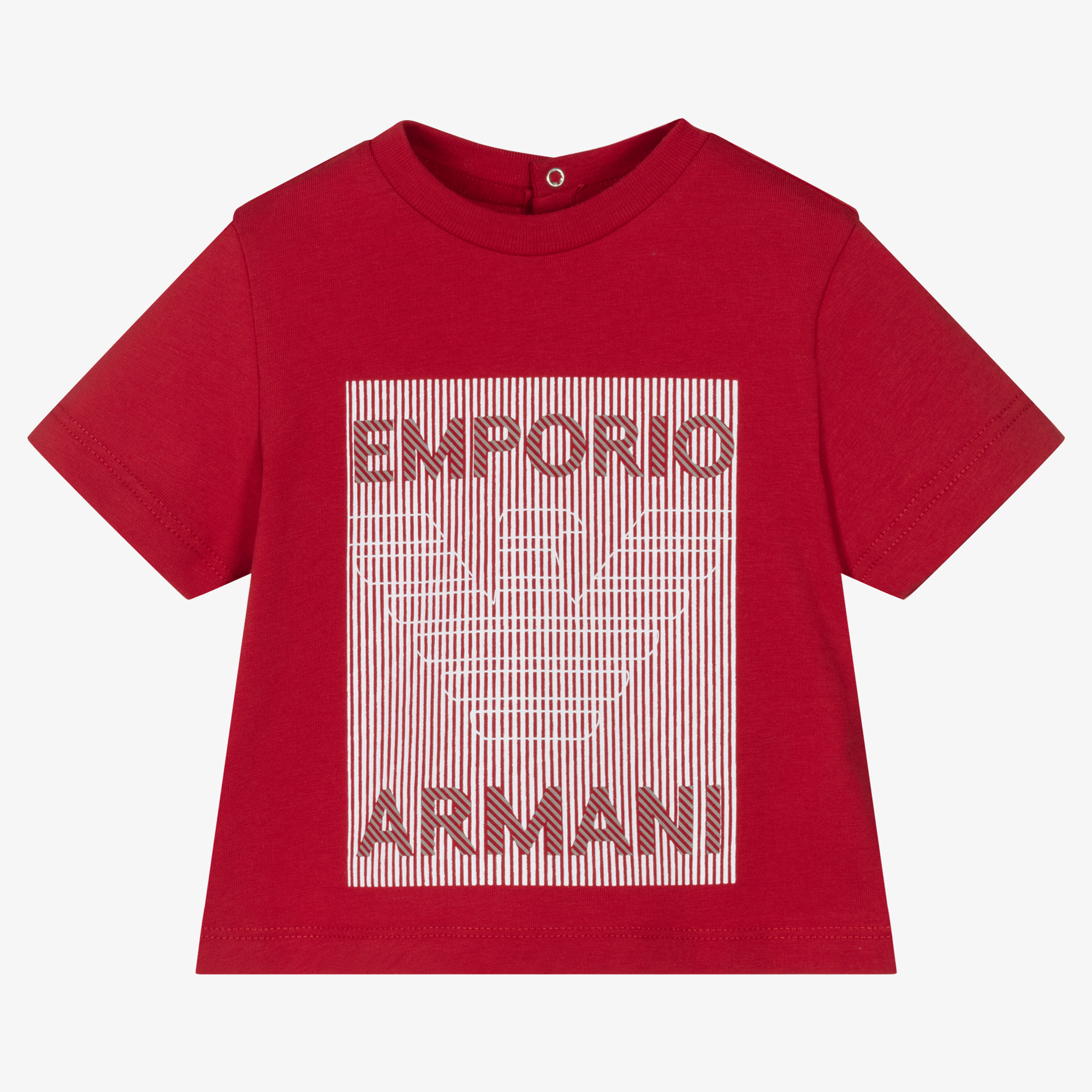Emporio Armani - Boys Red Logo T-Shirt | Childrensalon