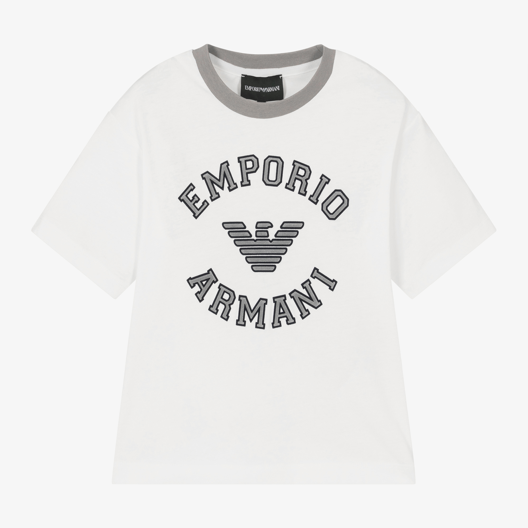 Emporio Armani Boys White Eagle Cotton T Shirt