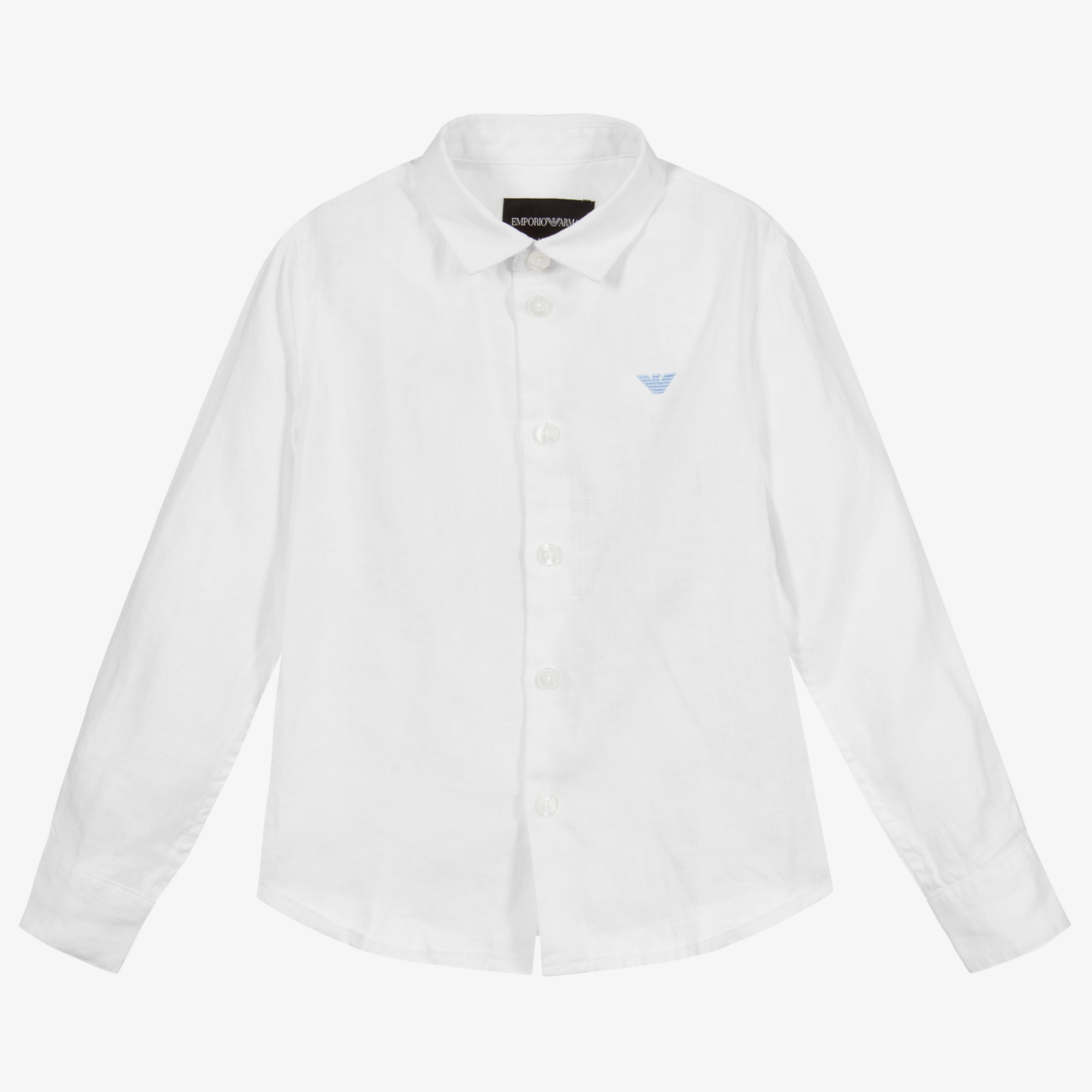 Emporio Armani Boys White Linen Shirt Childrensalon