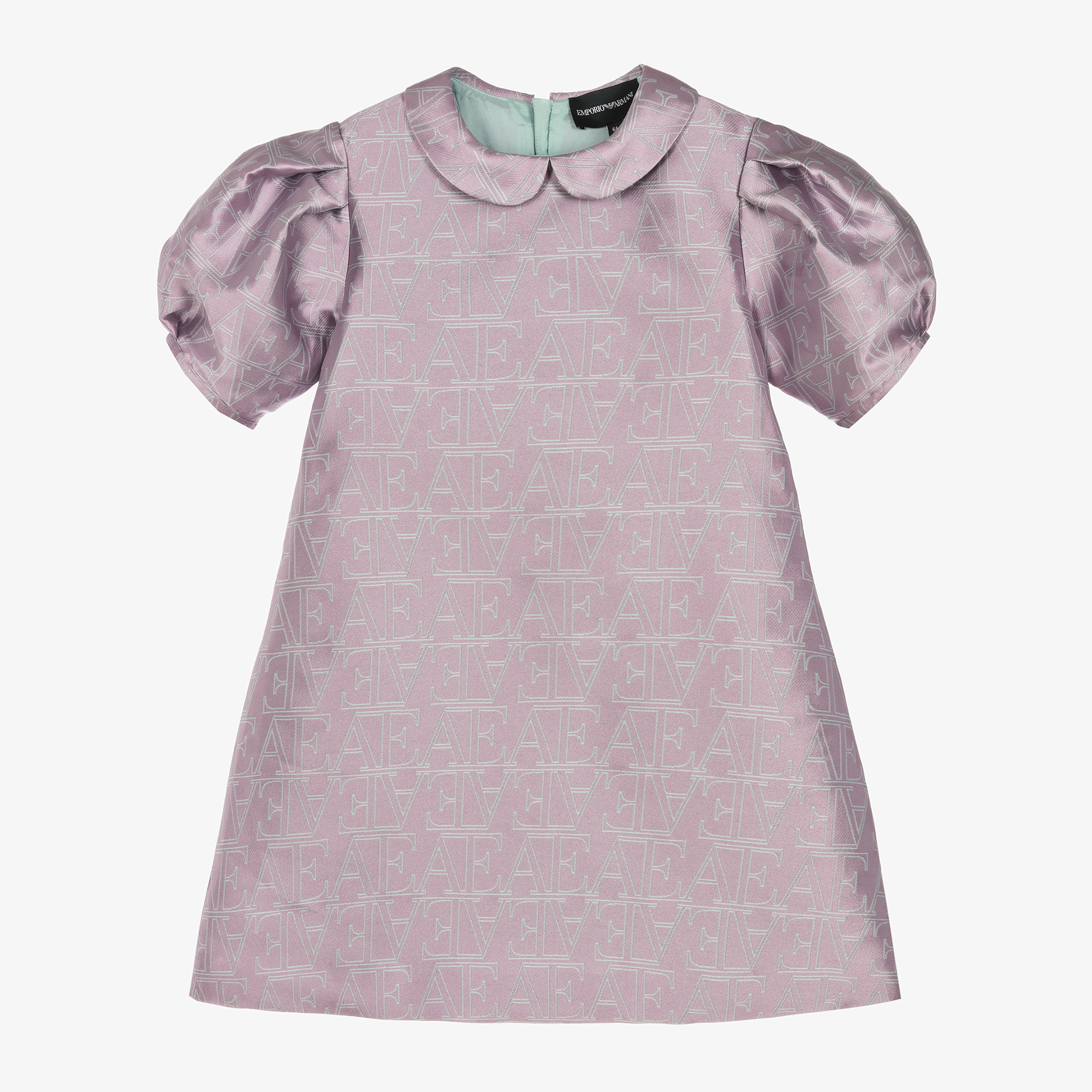 Emporio Armani Girls Purple EA Monogram Jacquard Dress