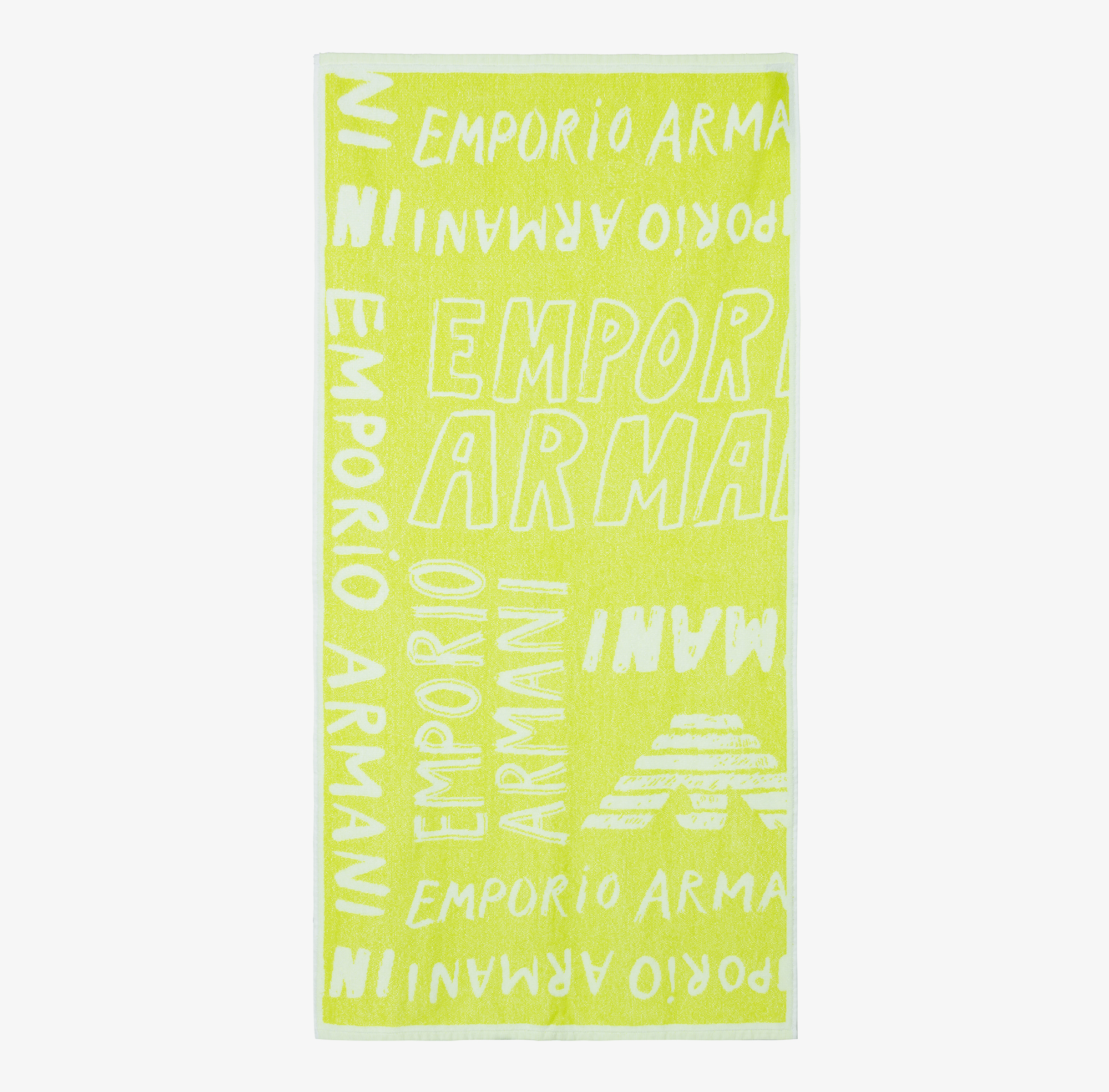 Emporio Armani - Lime Green Cotton Logo Towel (140cm) | Childrensalon