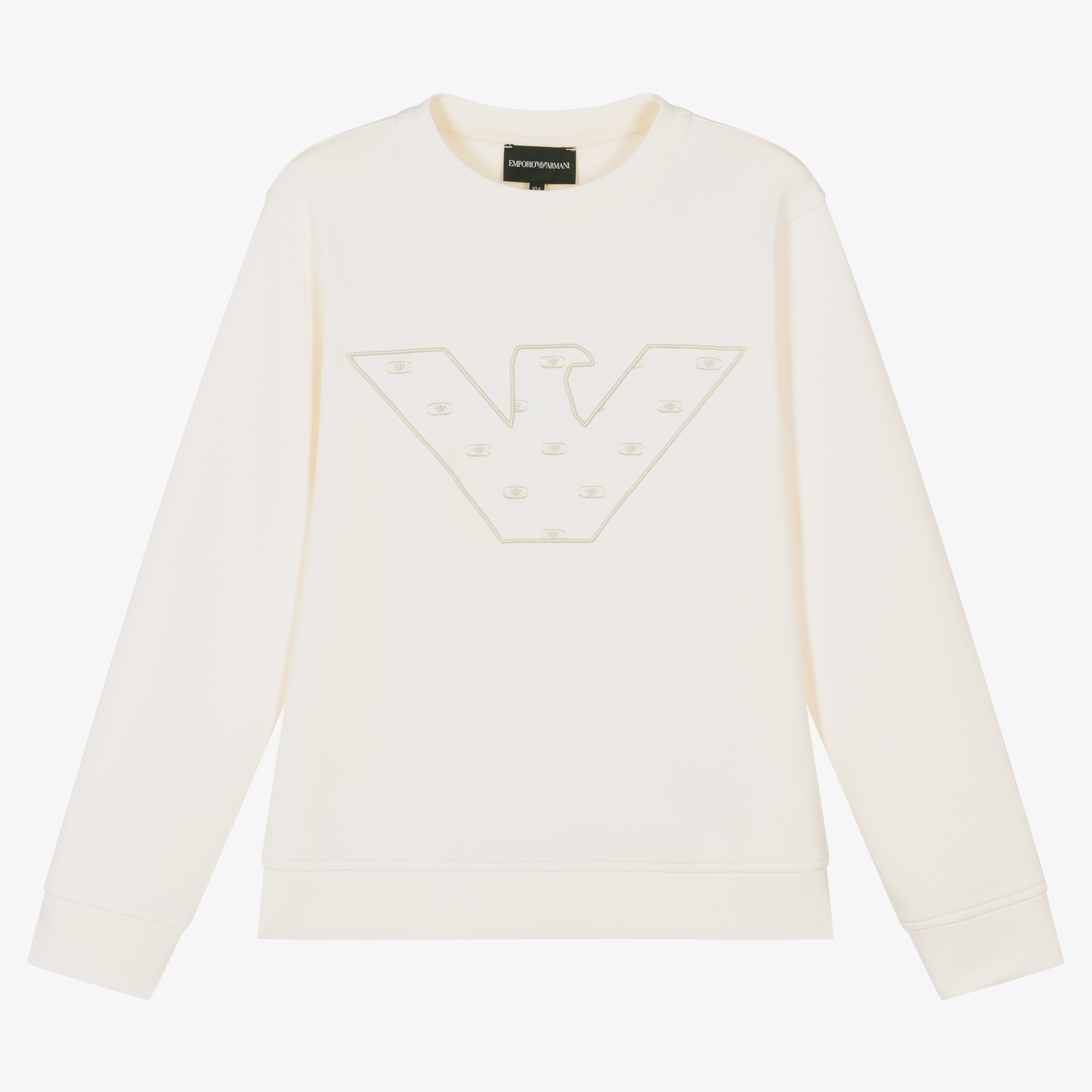 Emporio Armani - Teen Boys Ivory Cotton Eagle Sweatshirt