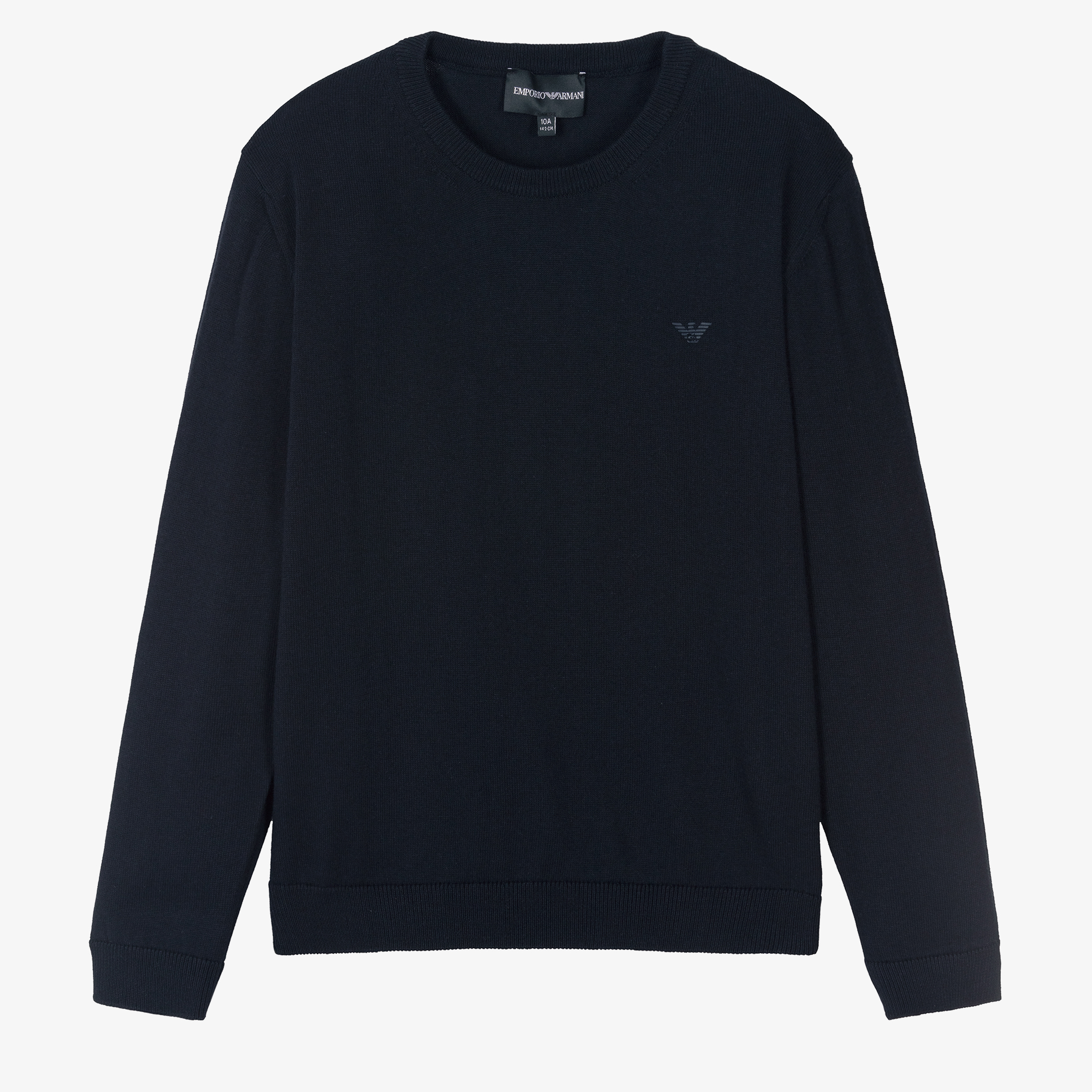 Emporio Armani Teen Boys Navy Blue Cotton Wool Sweater