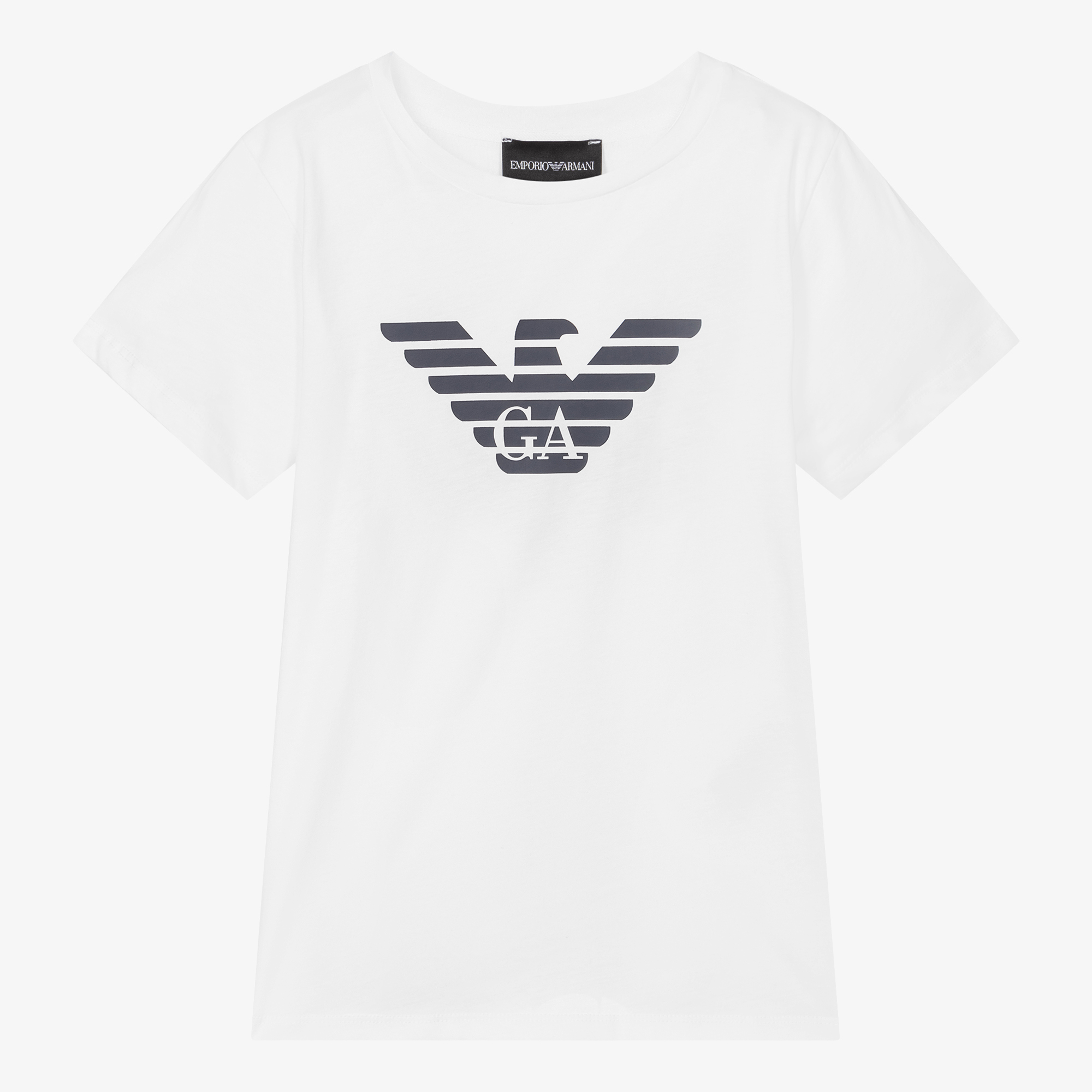 Emporio Armani - Girls White Logo T-Shirt | Childrensalon