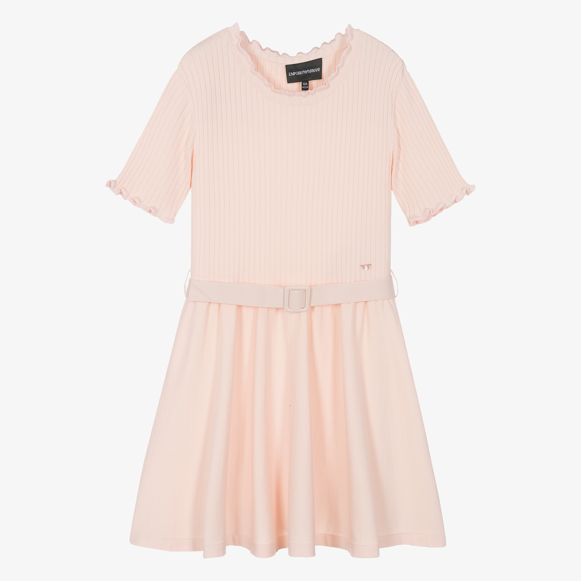 Emporio Armani Teen Girls Pink Knitted Dress Childrensalon