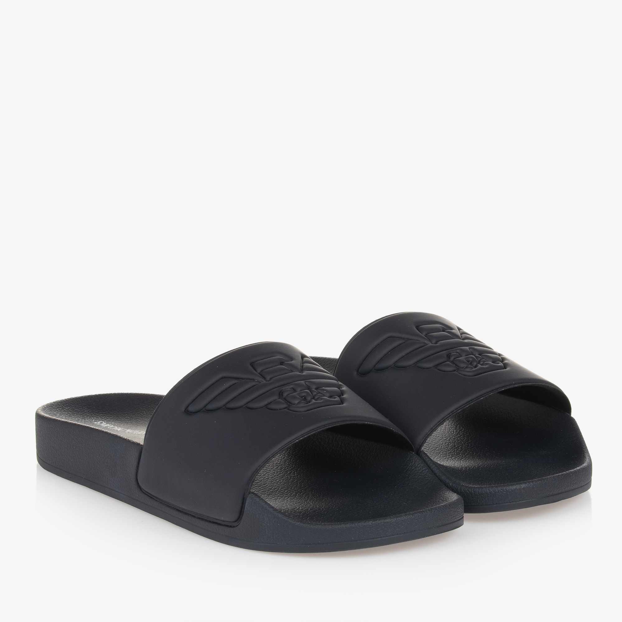 Emporio Armani Teen Navy Blue Eagle Sliders Childrensalon