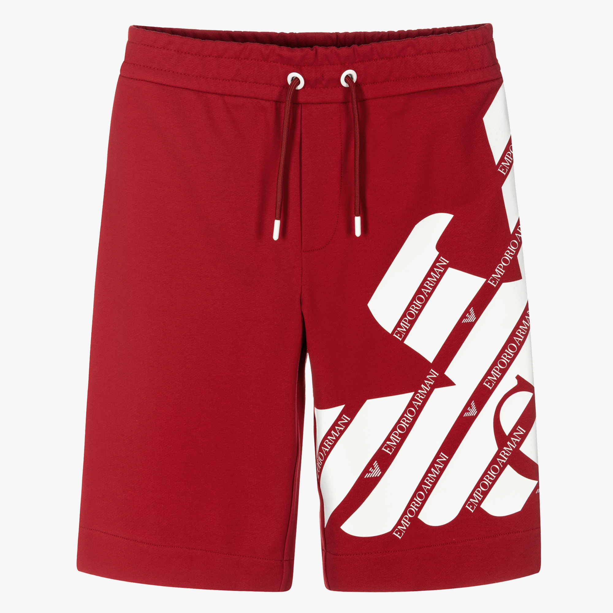 red armani shorts