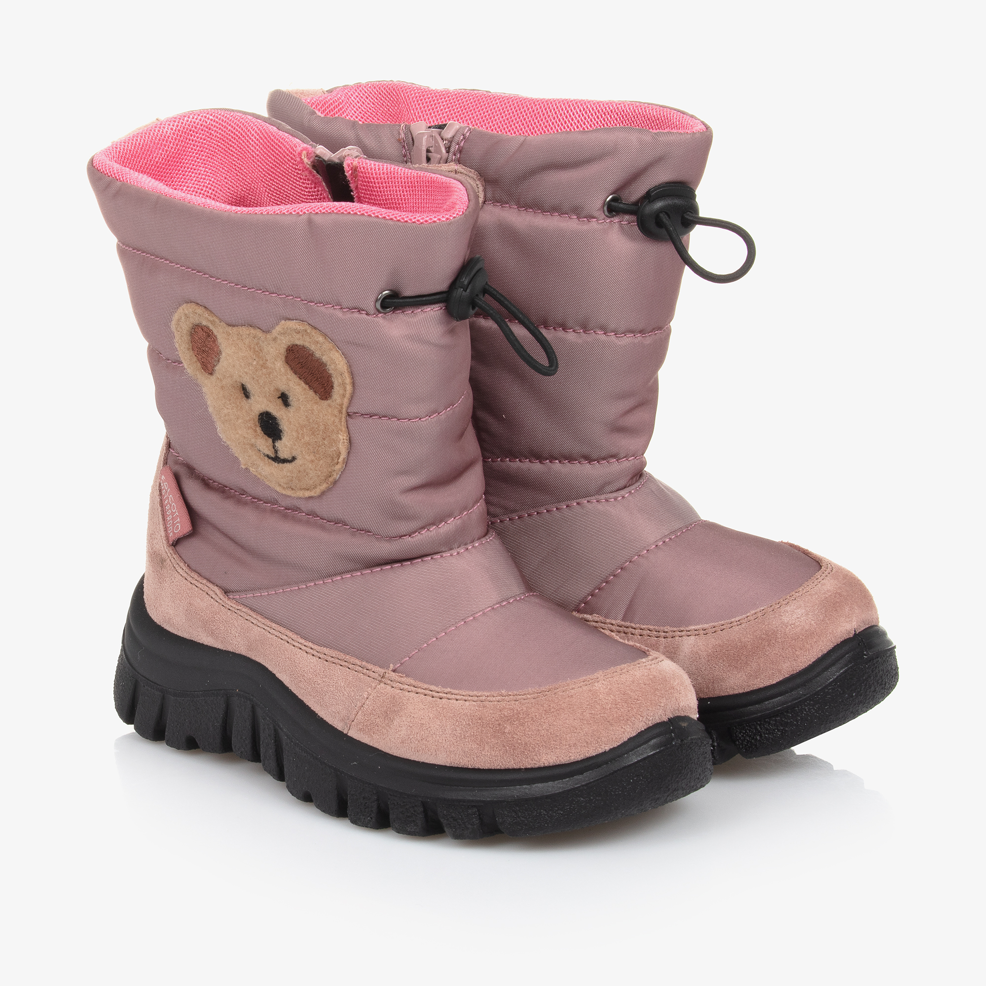 Falcotto by Naturino Girls Pink Teddy Bear Snow Boots