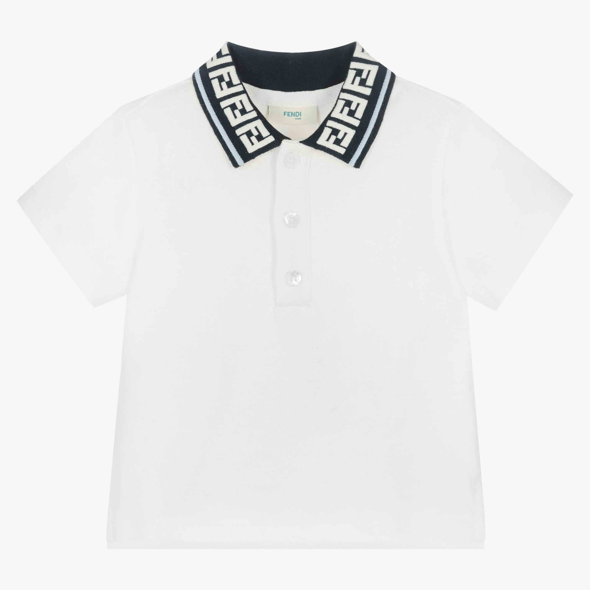 Fendi Special Edition - Boys White Cotton Polo Shirt | Childrensalon