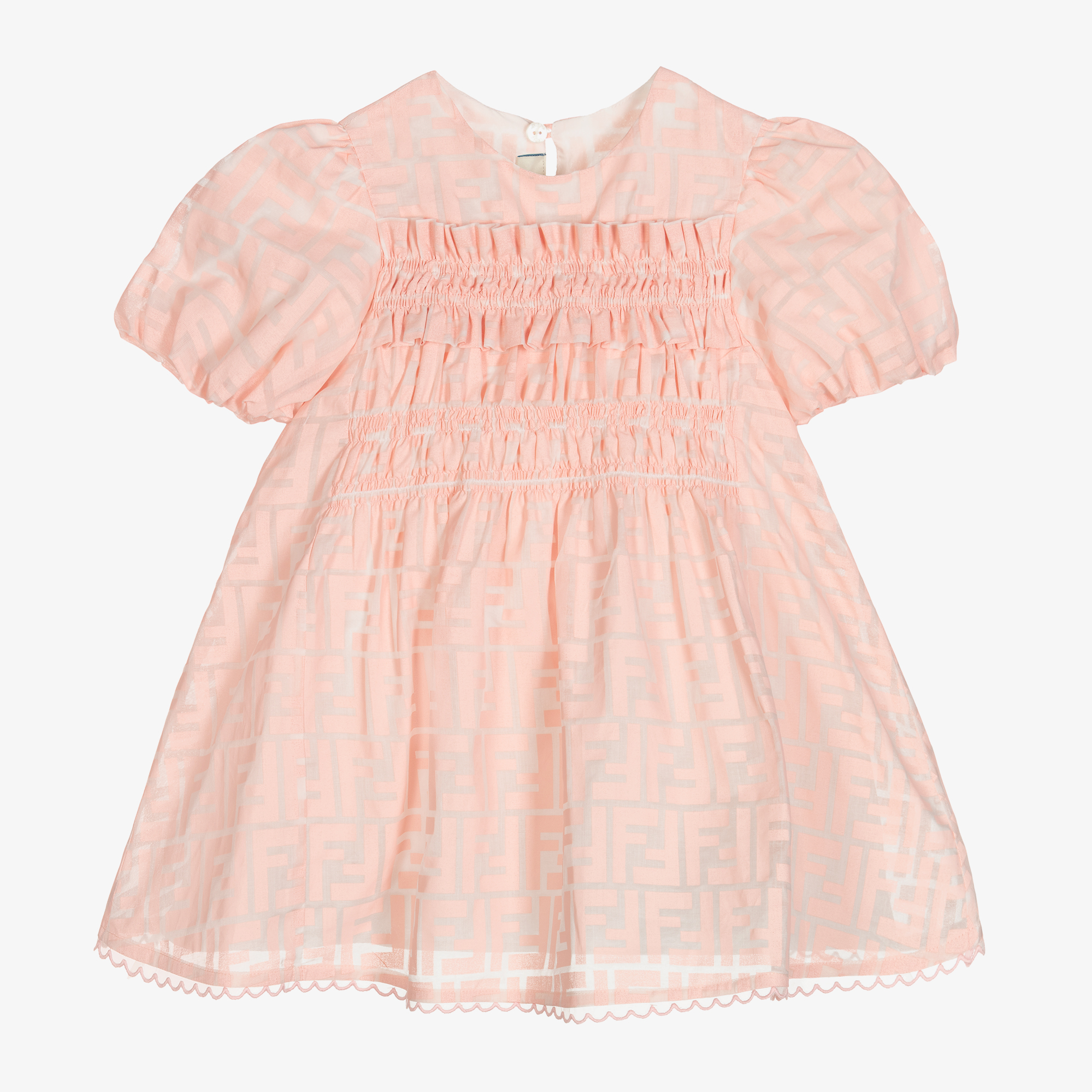 Fendi - Girls Ivory Silk Organza Dress | Childrensalon